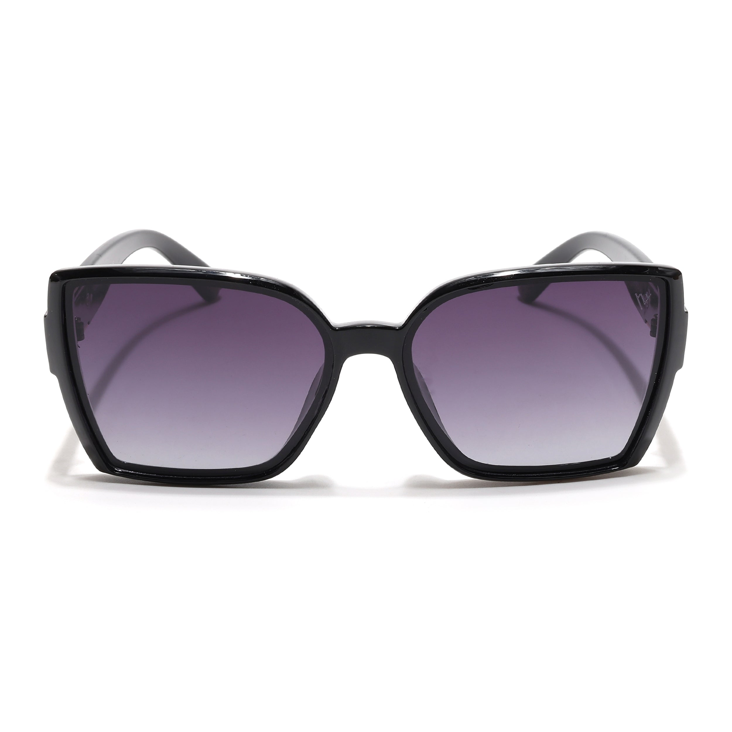 Cateye Polarized Sunglasses (Purple & Clear Lens | Black Frame - PMG6432)