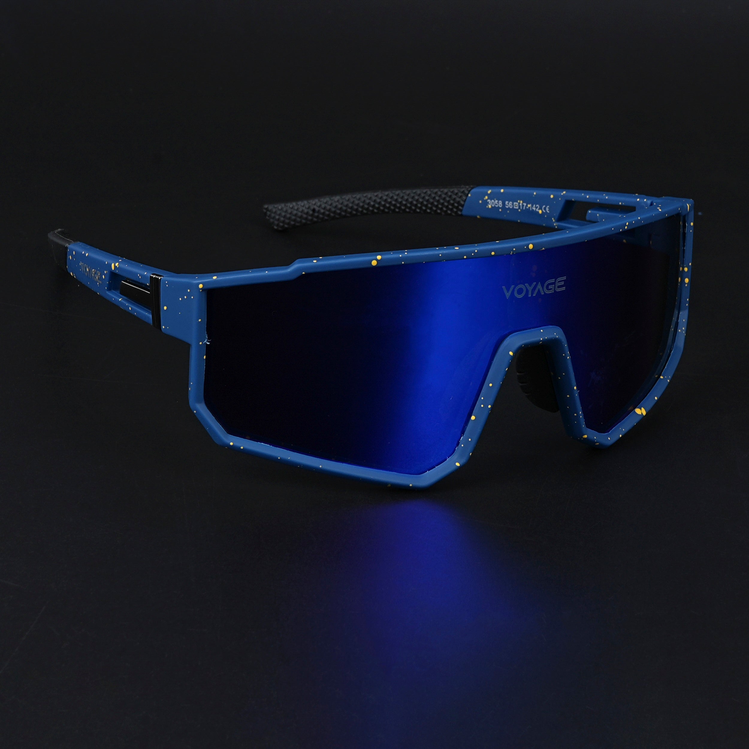 Drift Voyage Wrap Around Sunglasses (Multicolor Lens | Blue Frame - PMG6057)