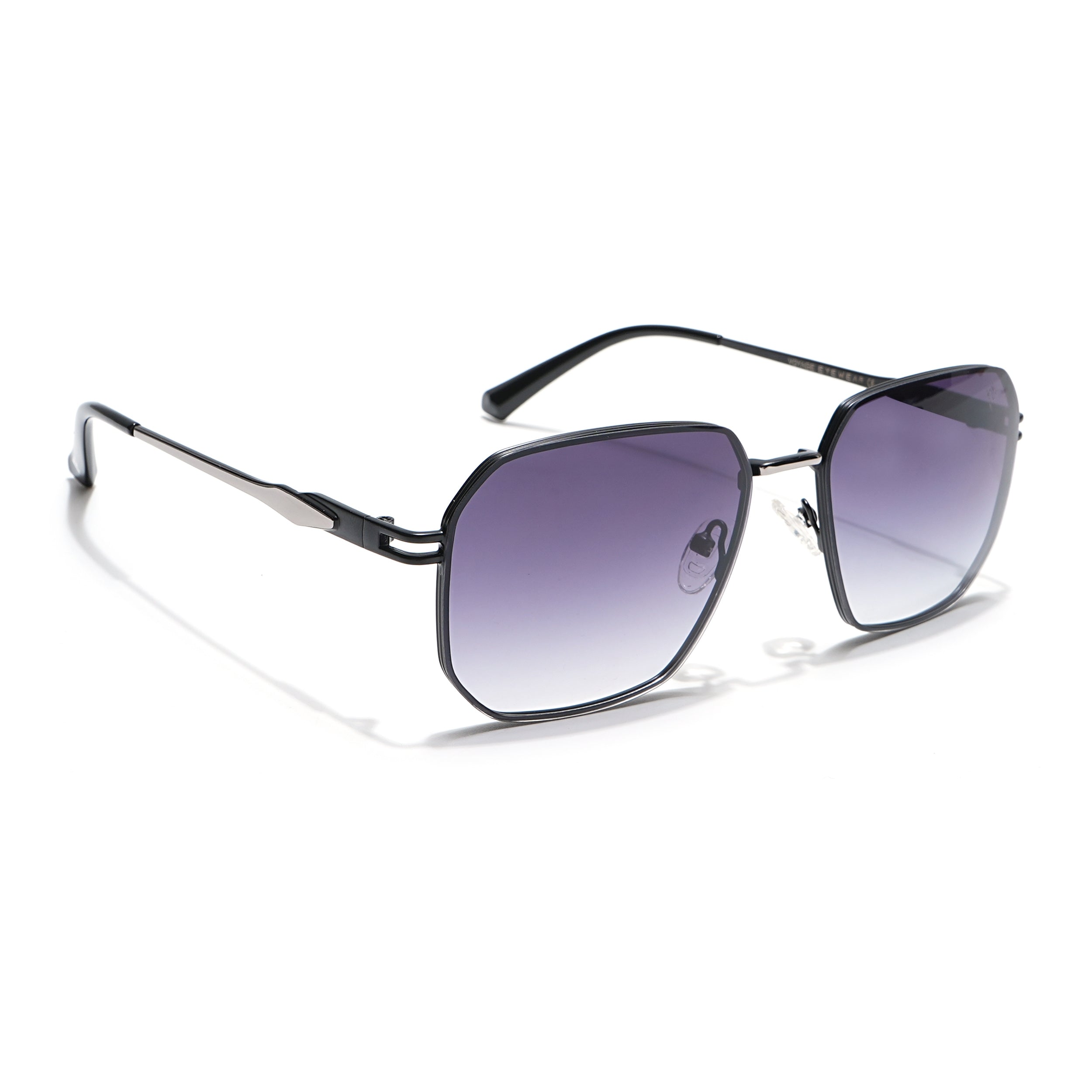 Voyage Select Square Sunglasses (Grey & Clear Lens | Black Frame - SLMG6308)