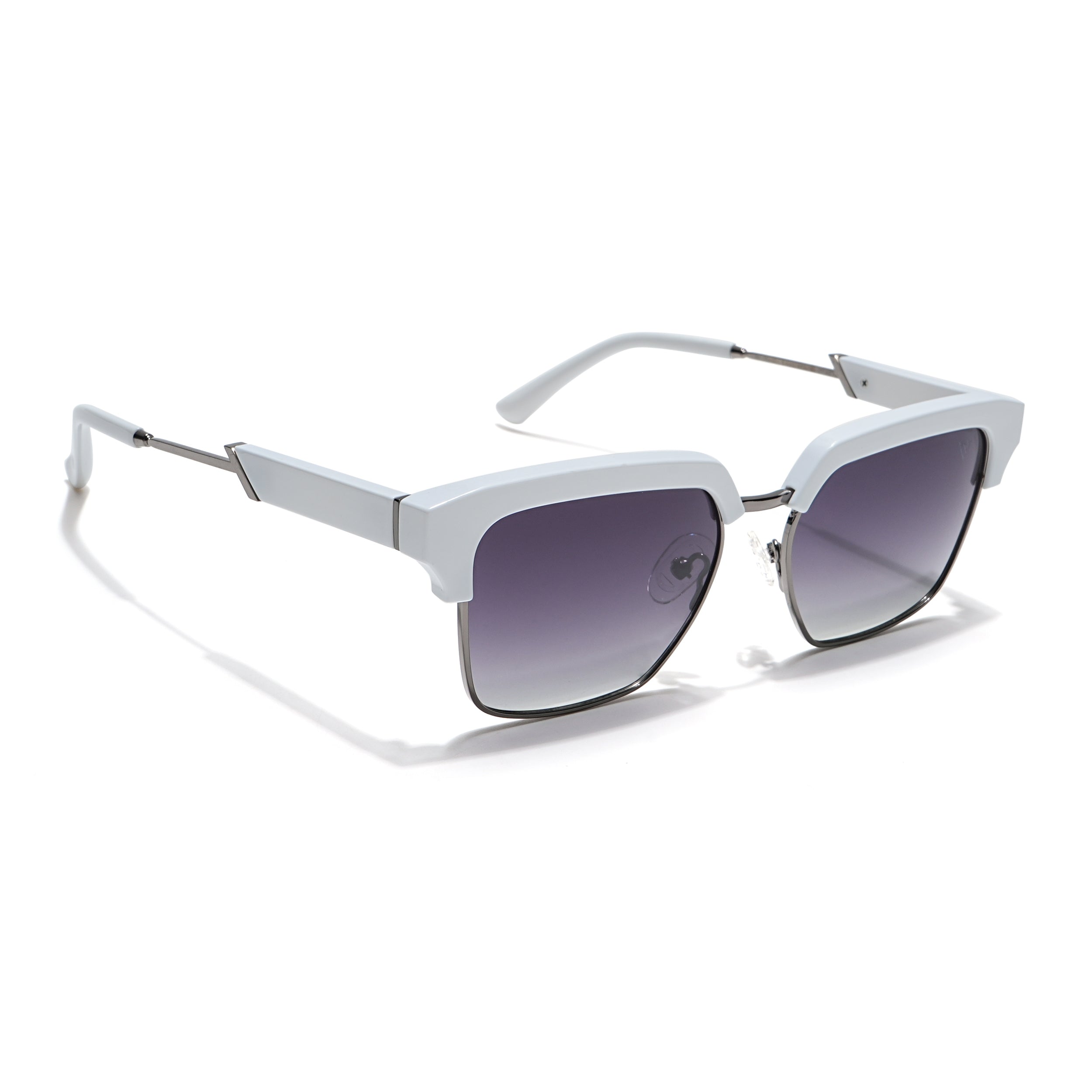 Voyage Select Square Sunglasses (Grey & Clear Lens | White & Grey Frame - SLPMG6296)