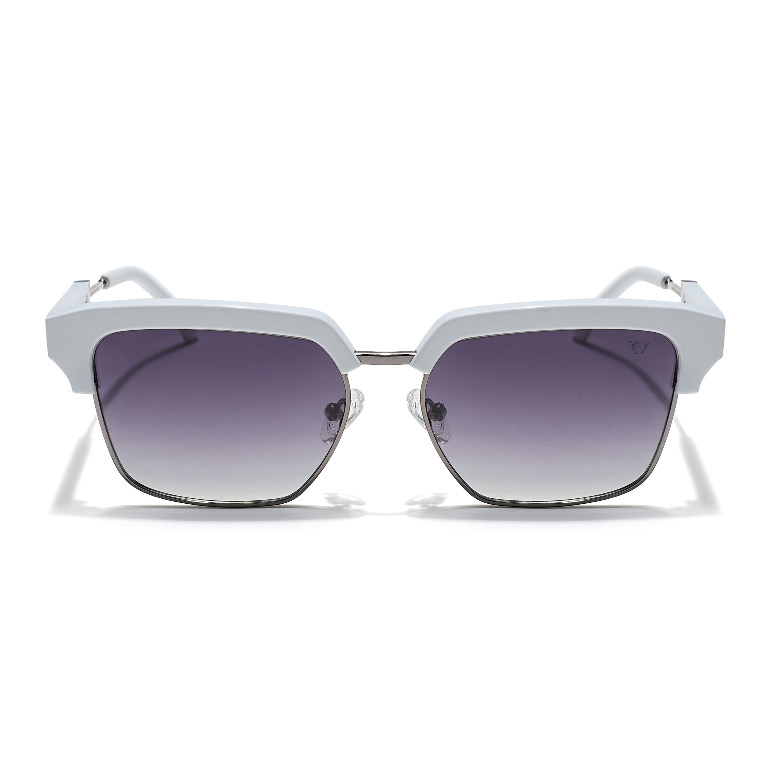 Voyage Select Square Sunglasses (Grey & Clear Lens | White & Grey Frame - SLPMG6296)