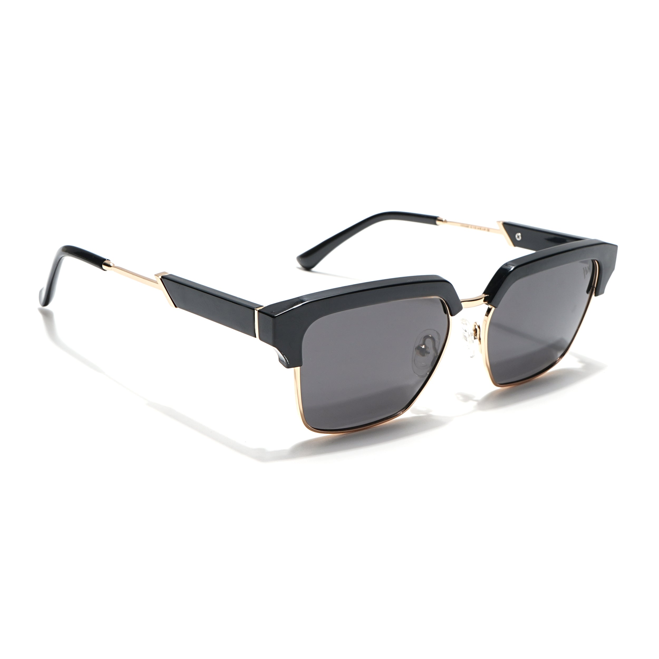 Voyage Select Square Sunglasses (Black Lens | Shine Black & Golden Frame - SLPMG6297)