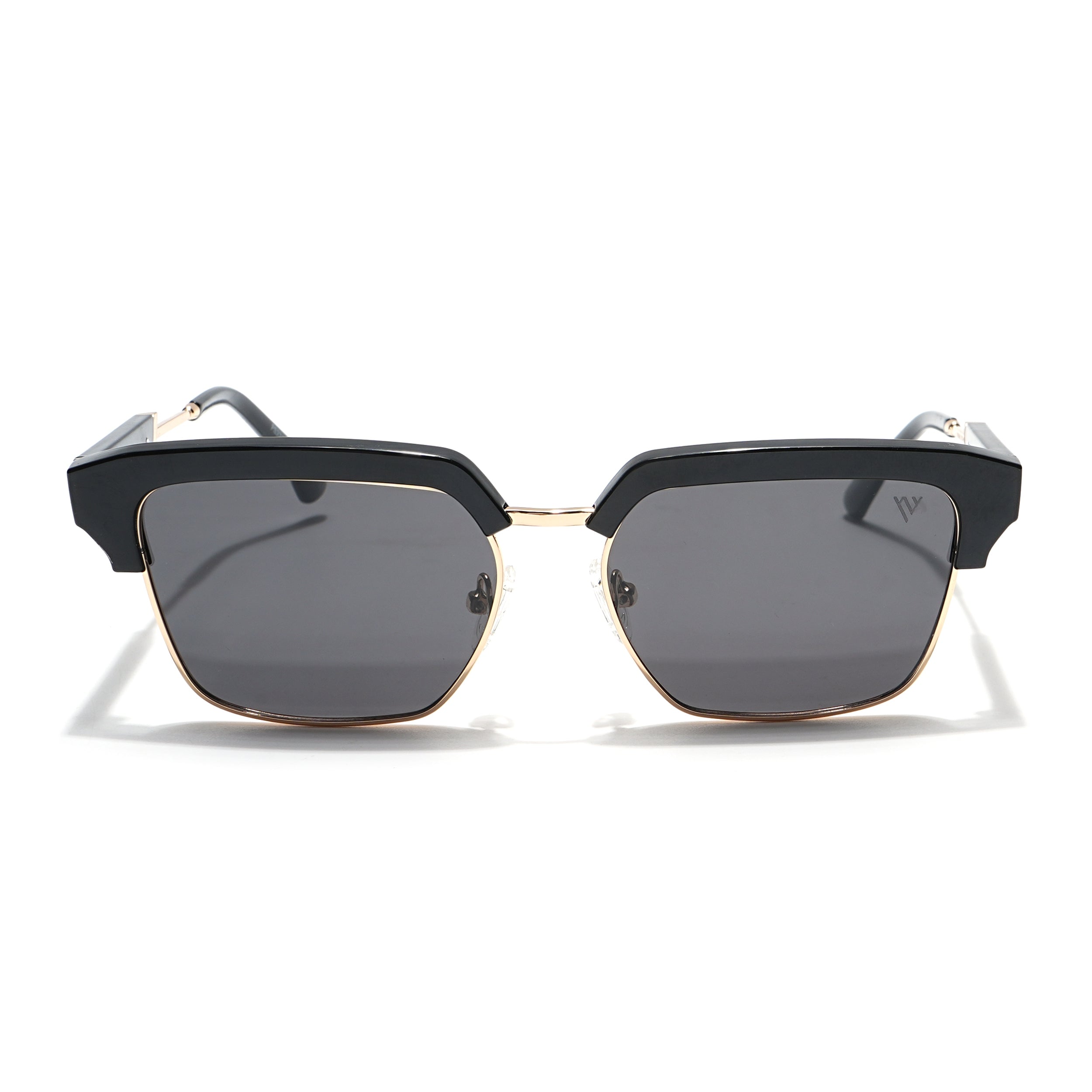 Voyage Select Square Sunglasses (Black Lens | Shine Black & Golden Frame - SLPMG6297)