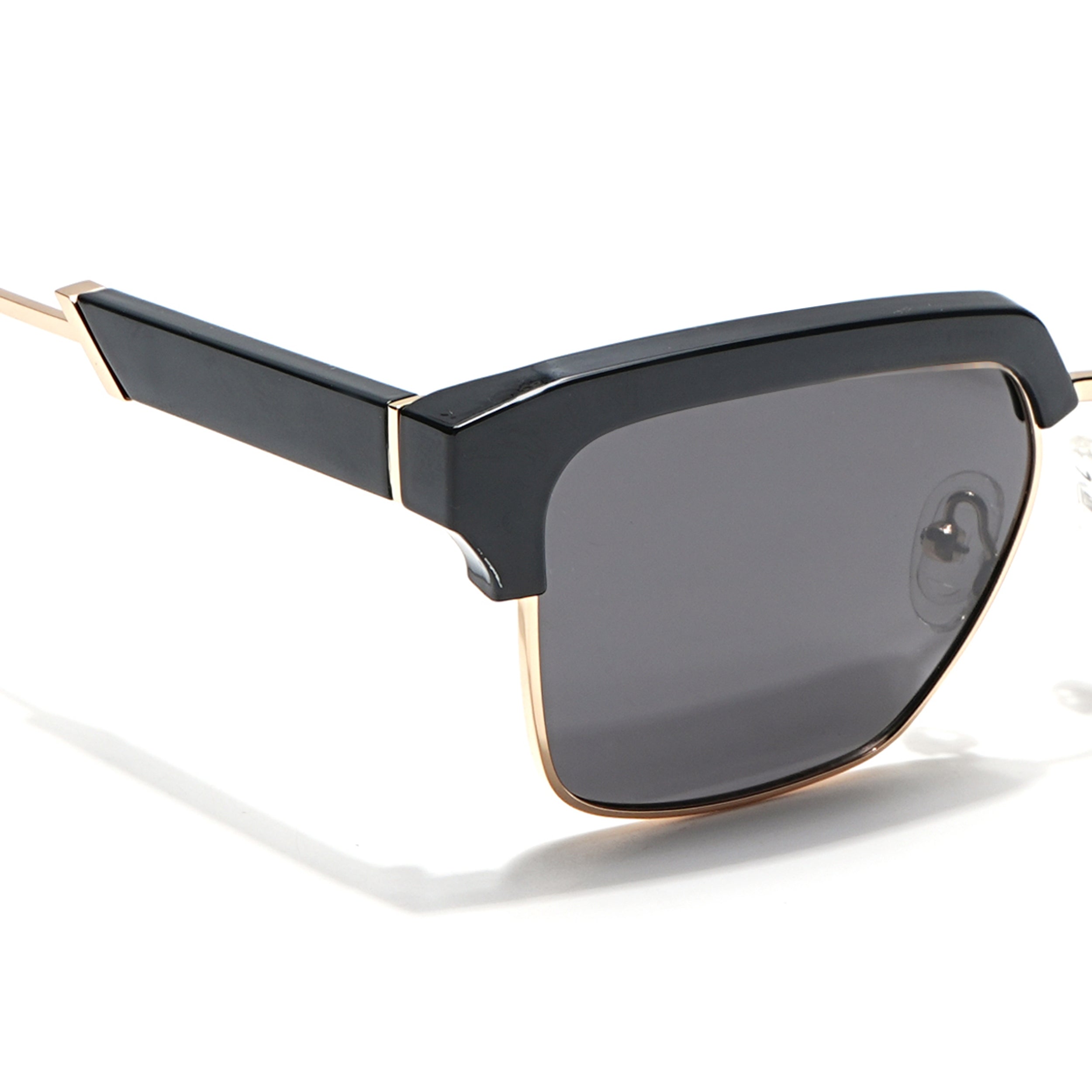 Voyage Select Square Sunglasses (Black Lens | Shine Black & Golden Frame - SLPMG6297)