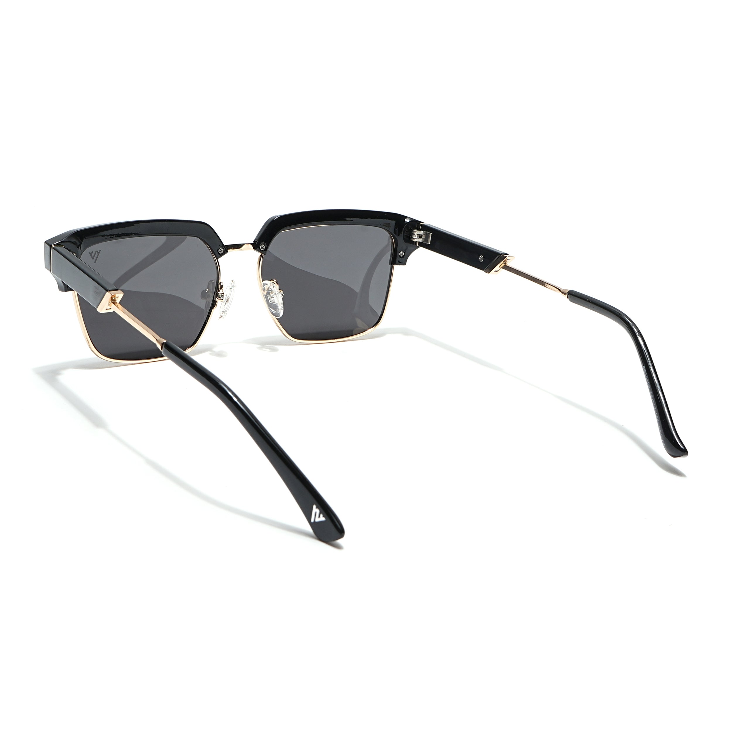 Voyage Select Square Sunglasses (Black Lens | Shine Black & Golden Frame - SLPMG6297)