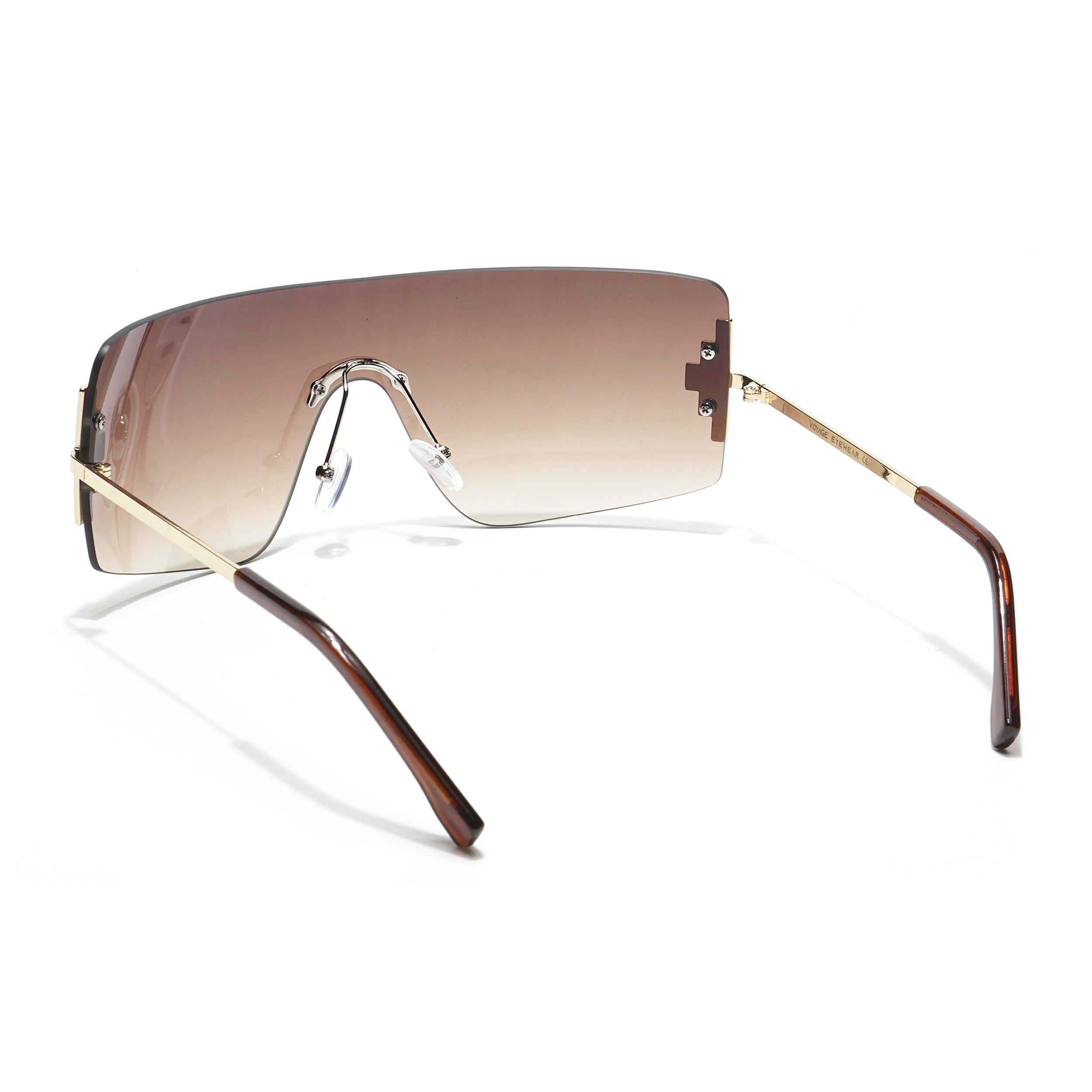 Wrap Around Brown & Clear Sunglasses - MG4118