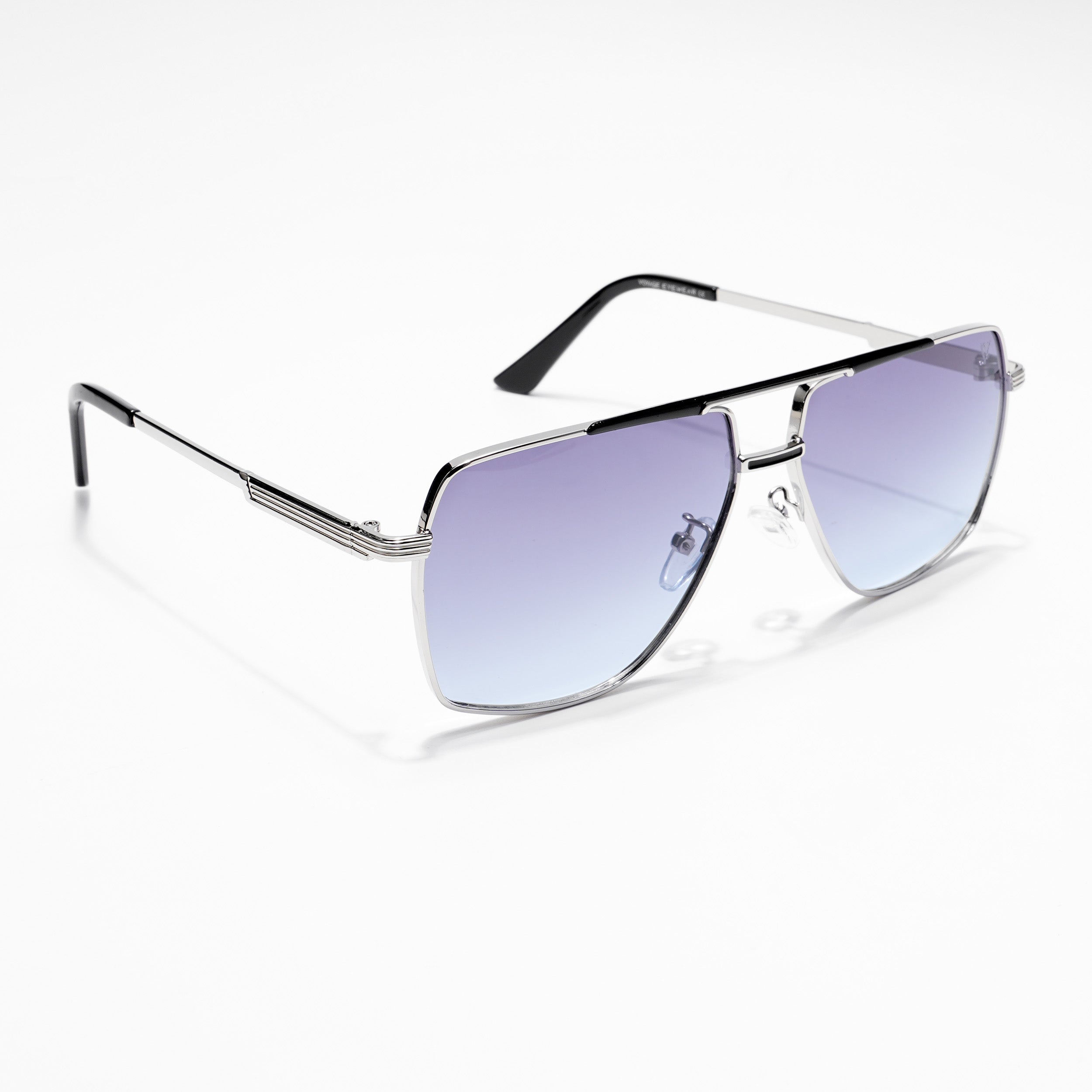 Voyage Aviator Sunglasses for Men & Women (Grey Lens | Silver Frame  - MG5199)