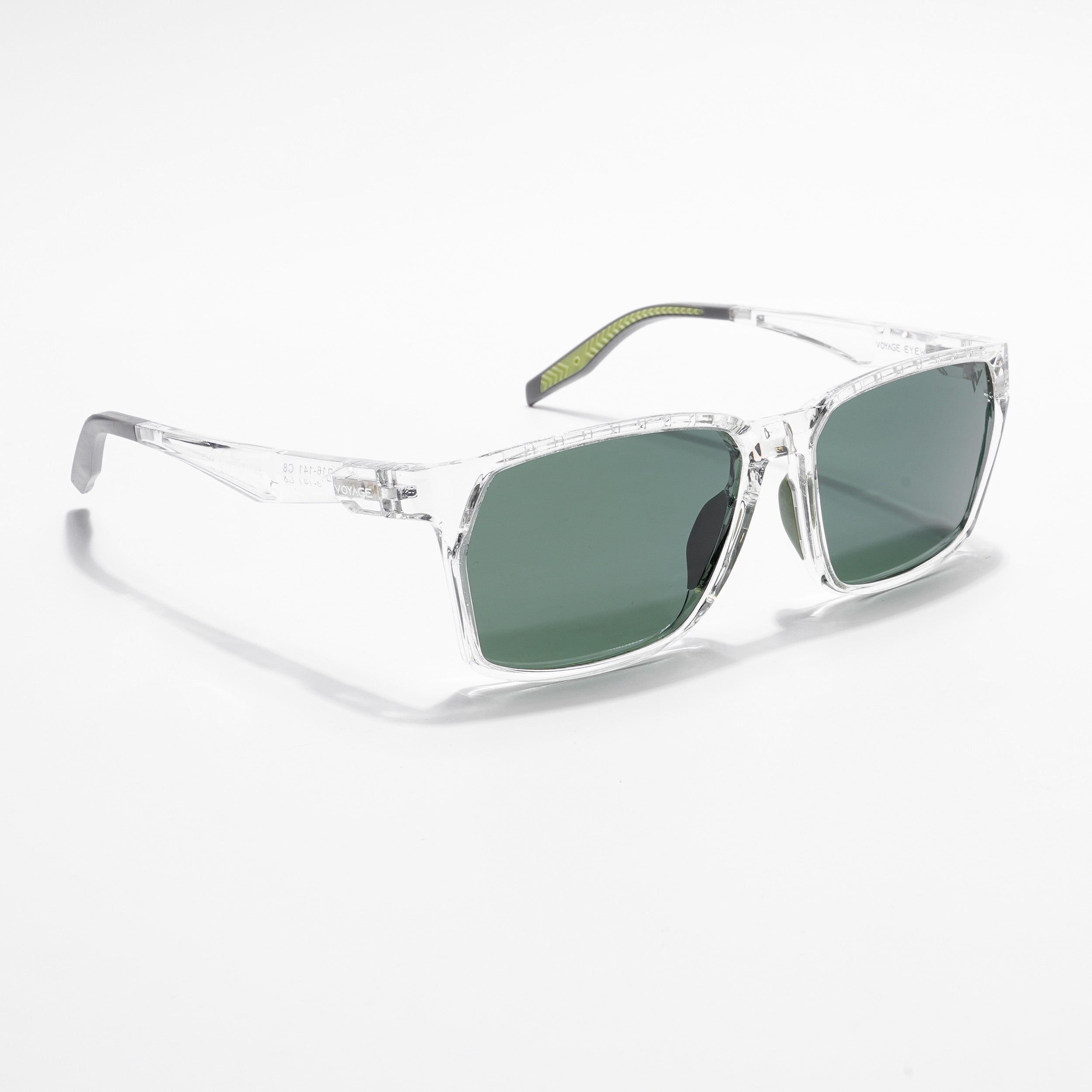 Wayfarer Polarized Sunglasses (Green Lens | Transparent & Green Frame - PMG5289)