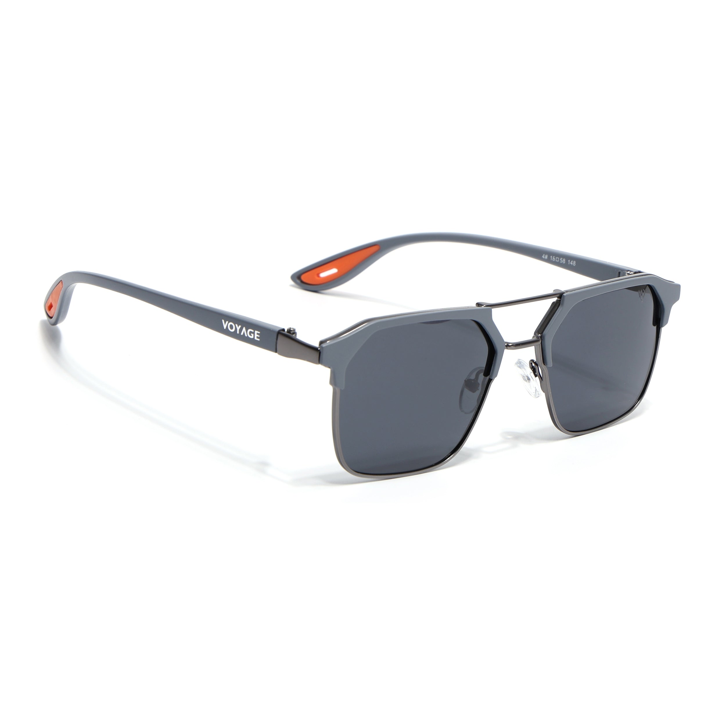 Commander | Grey Wayfarer Polarized Sunglasses | Black Lens - PMG6679