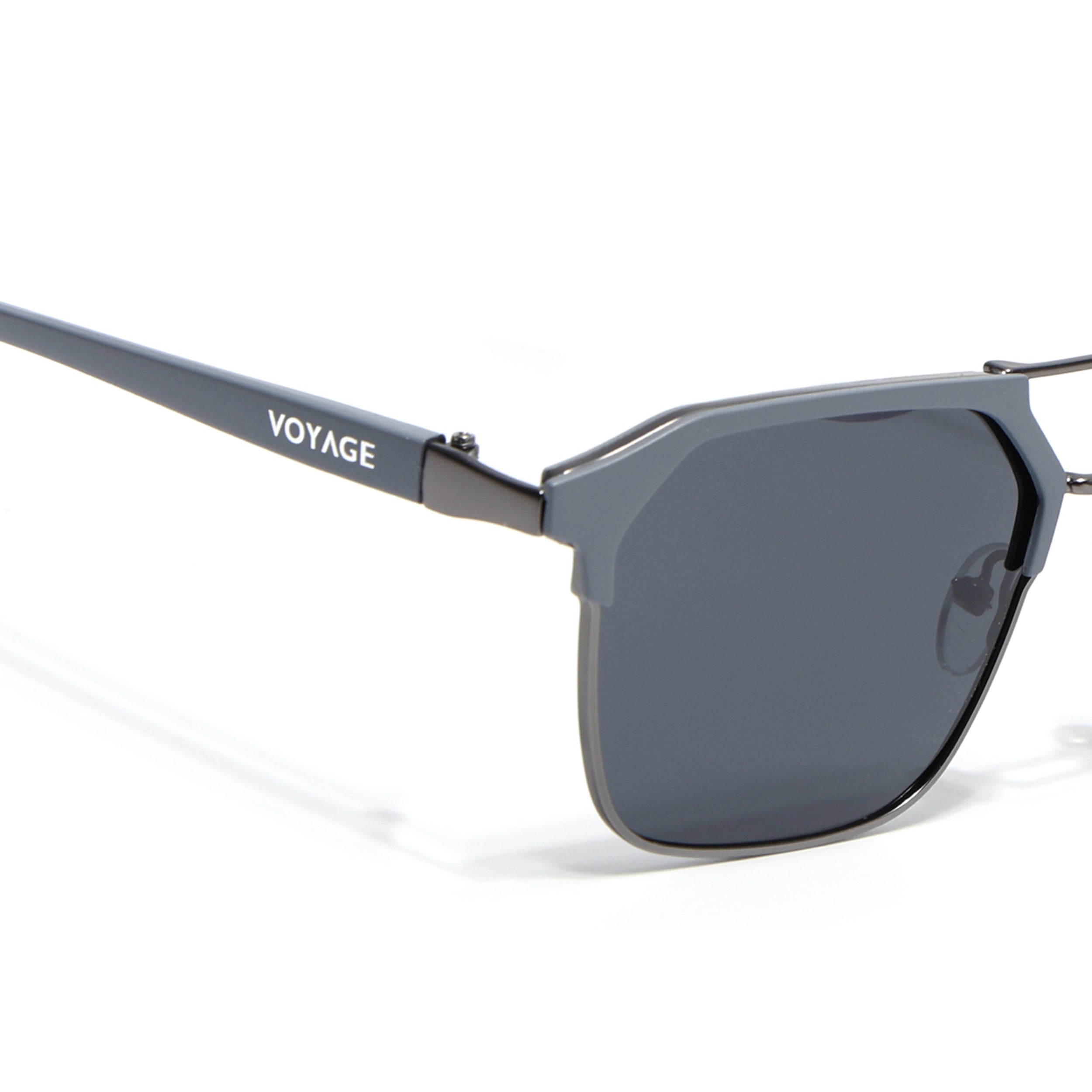 Commander | Grey Wayfarer Polarized Sunglasses | Black Lens - PMG6679