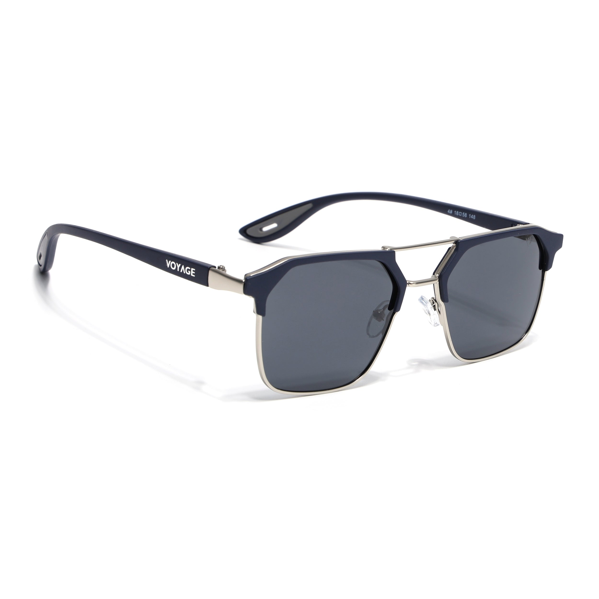 Commander | Blue Wayfarer Polarized Sunglasses | Grey Lens - PMG6680