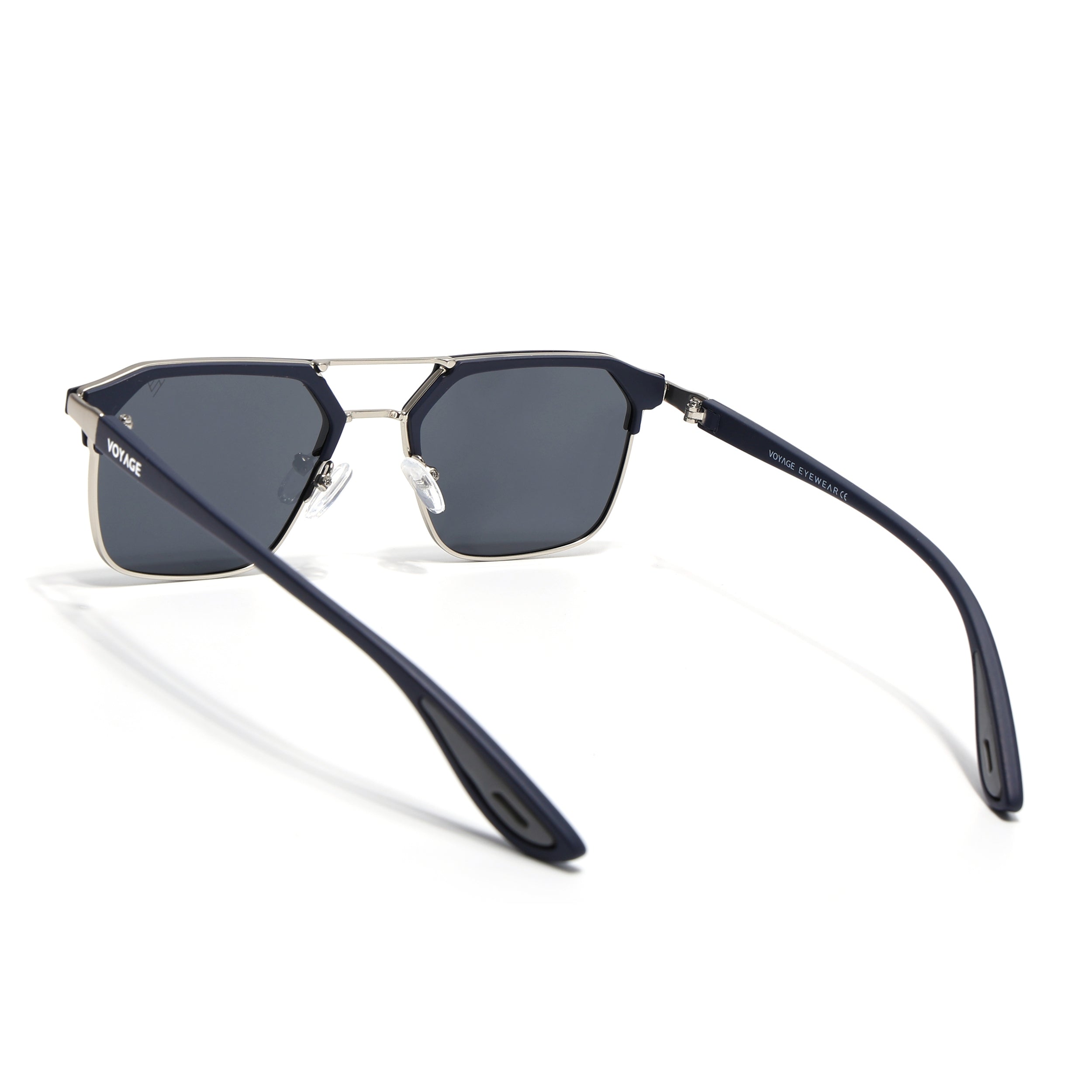 Commander | Blue Wayfarer Polarized Sunglasses | Grey Lens - PMG6680