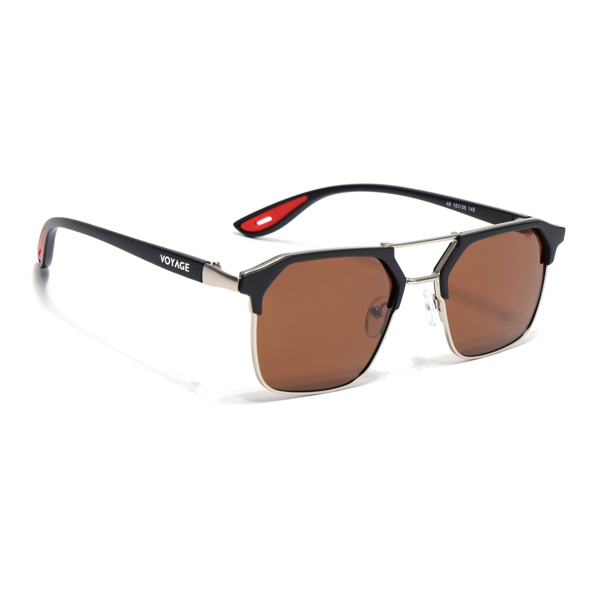 Commander | Silver Wayfarer Polarized Sunglasses | Brown Lens - PMG6681