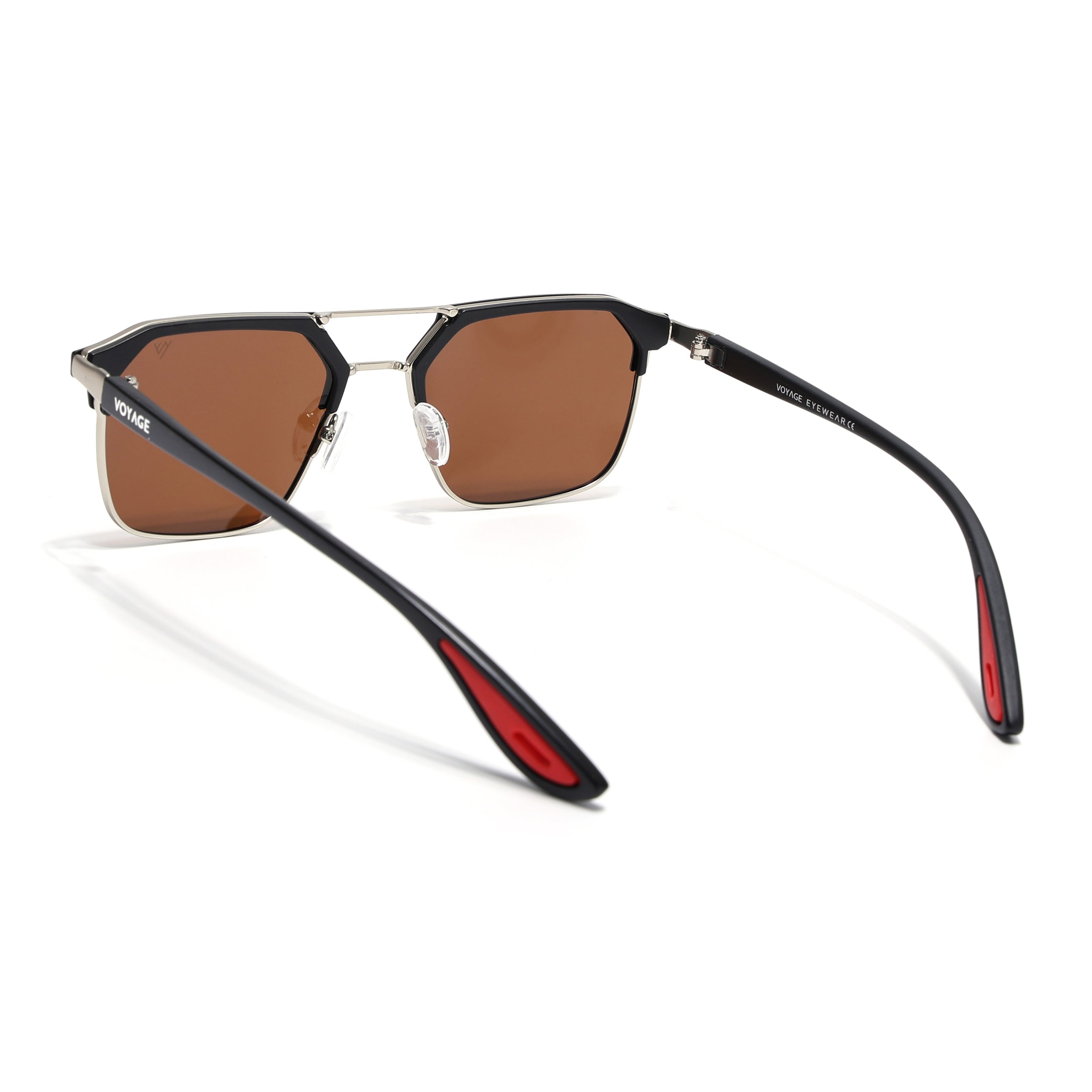 Commander | Silver Wayfarer Polarized Sunglasses | Brown Lens - PMG6681