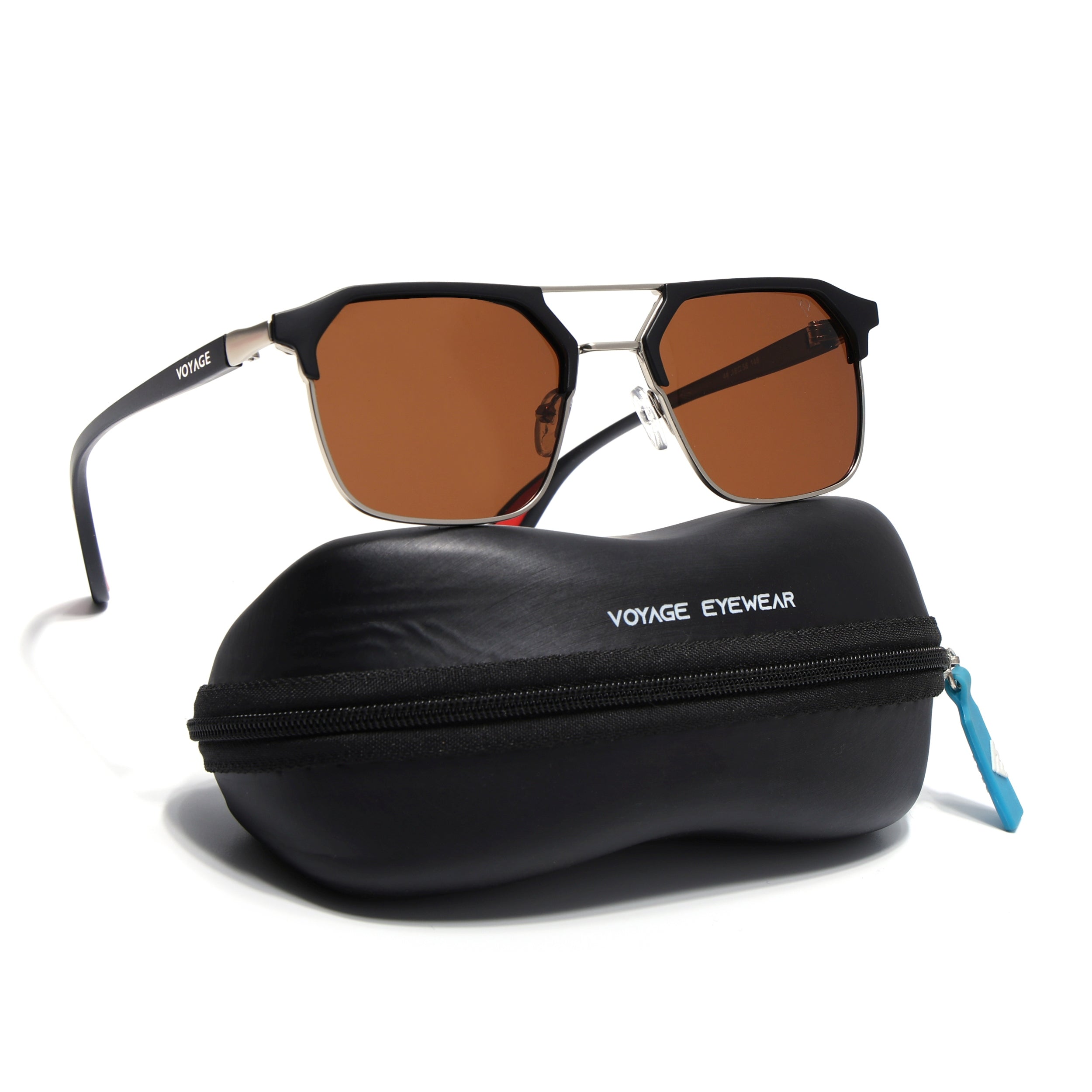 Commander | Silver Wayfarer Polarized Sunglasses | Brown Lens - PMG6681