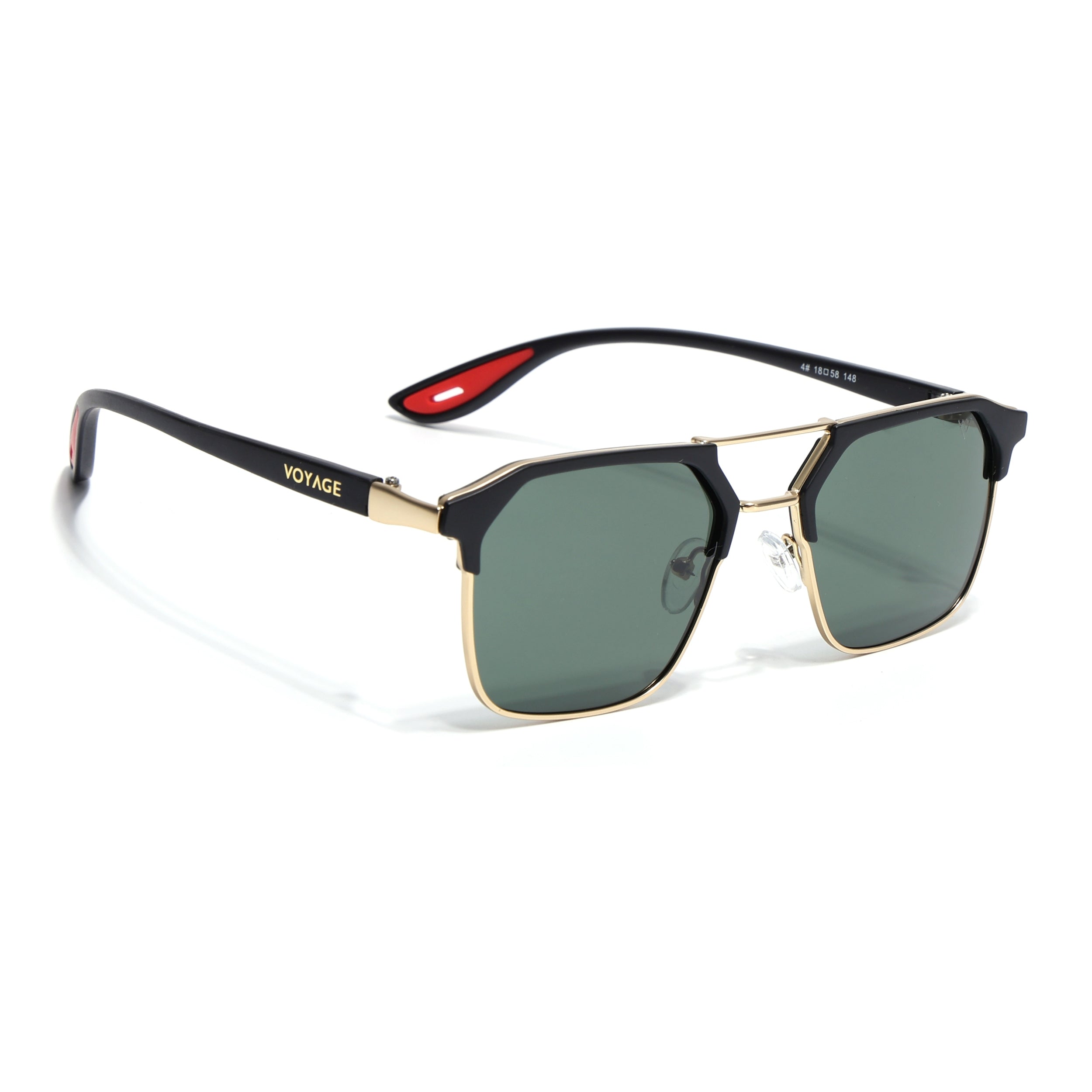 Commander | Golden Wayfarer Polarized Sunglasses | Olive Lens - PMG6683