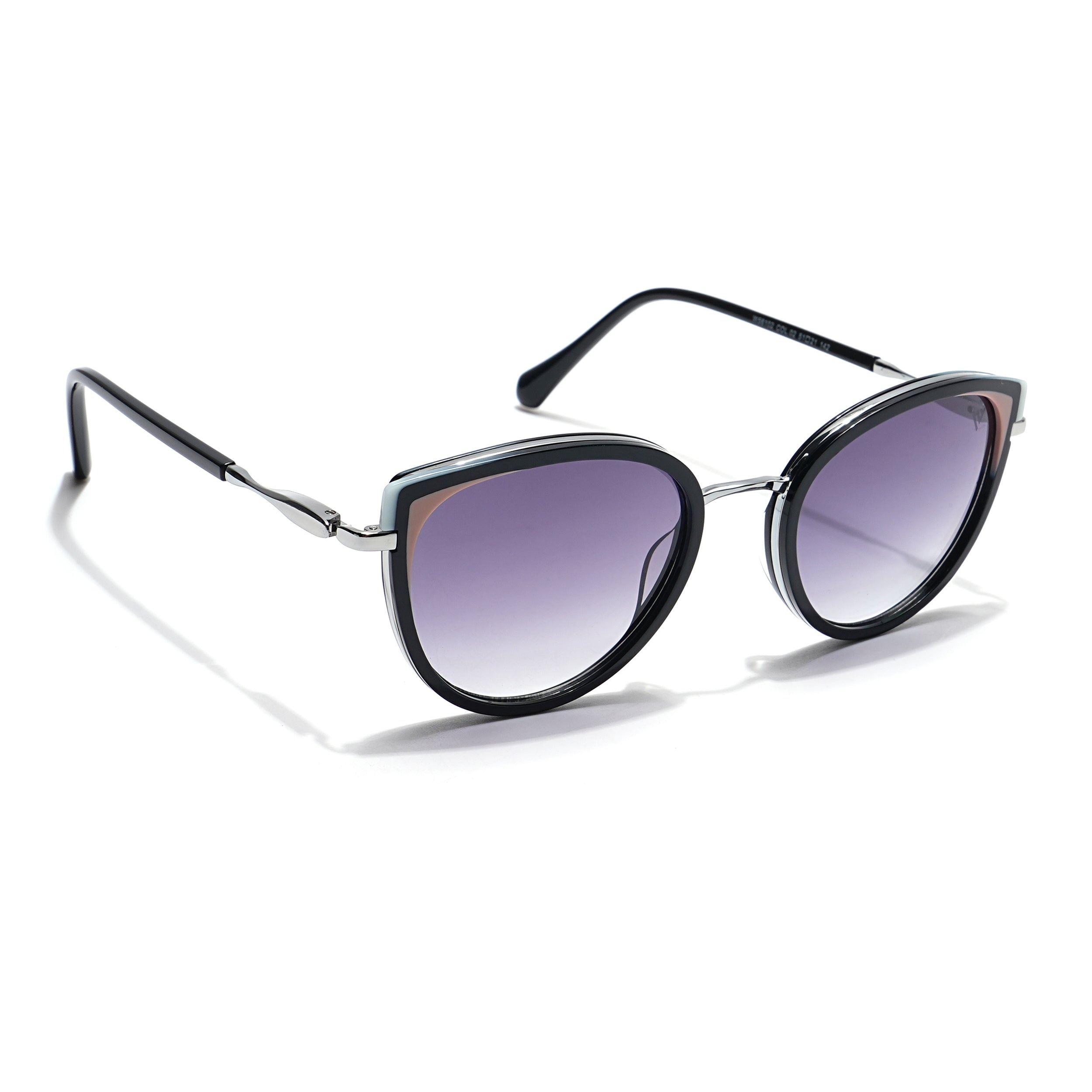 Voyage Select Cateye Sunglasses (Grey & Clear Lens | Black & Silver Frame - SLMG6101)