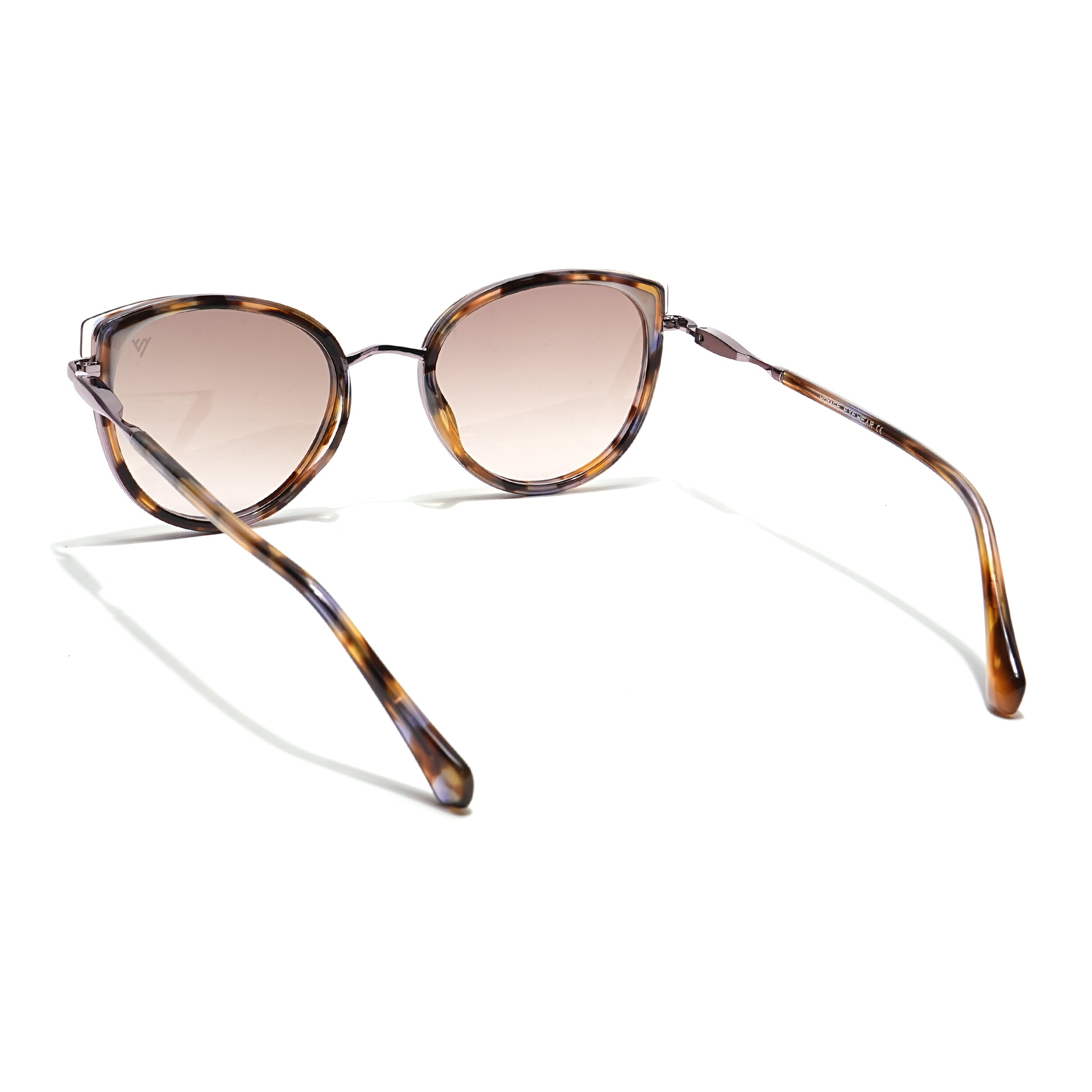 Voyage Select Cateye Sunglasses (Light Brown & Clear Lens | Demi Brown & Rose Golden Frame - SLMG6102)