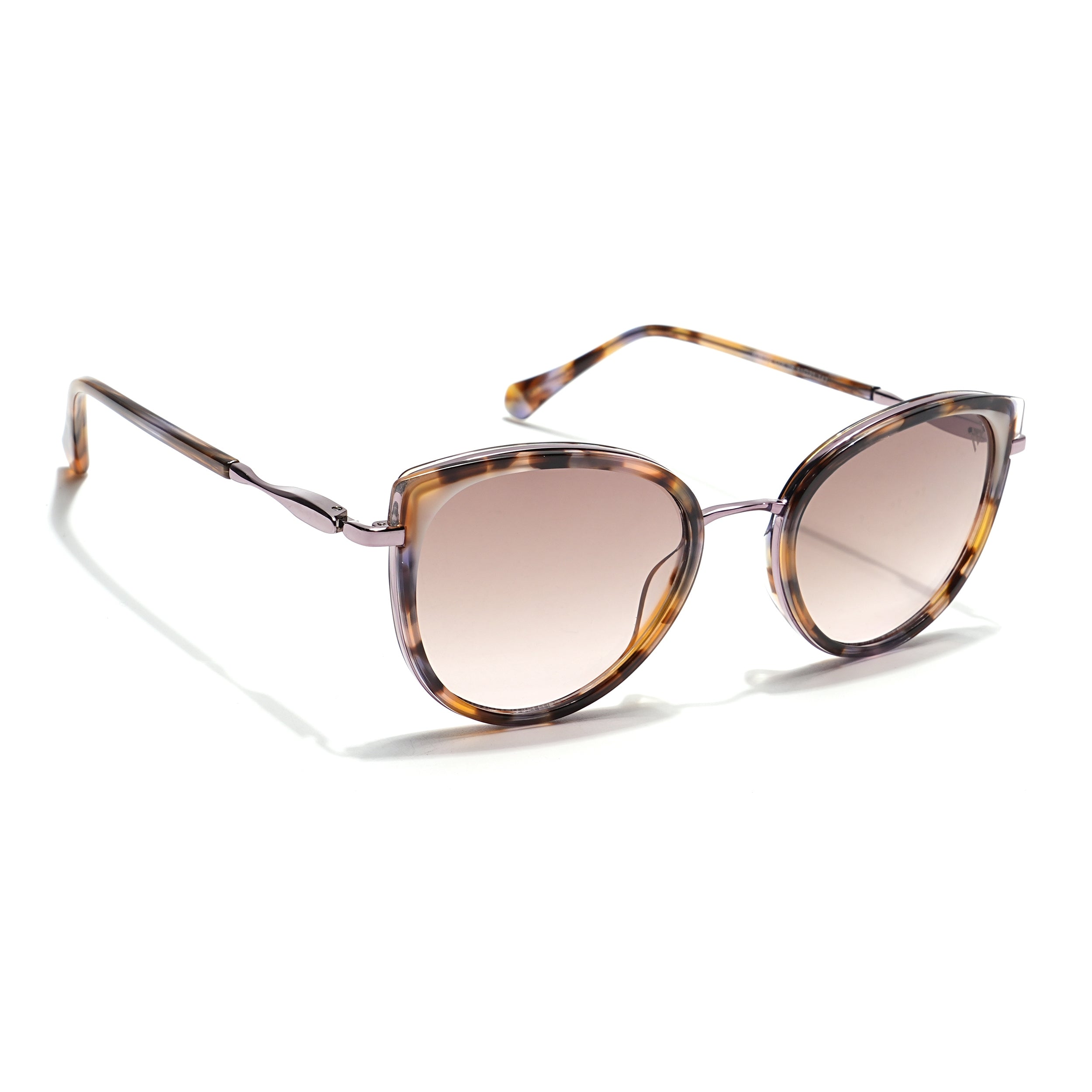 Voyage Select Cateye Sunglasses (Light Brown & Clear Lens | Demi Brown & Rose Golden Frame - SLMG6102)