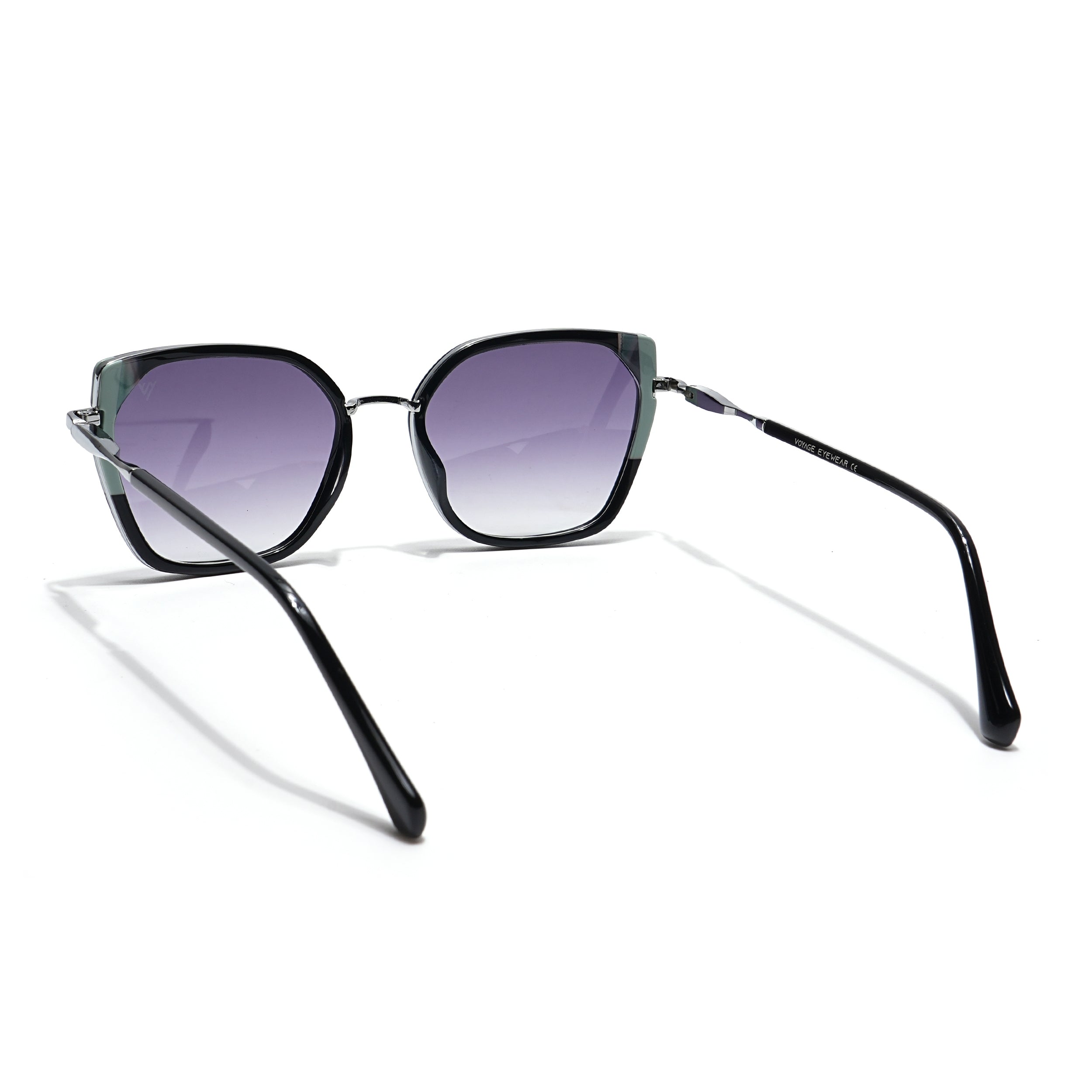 Voyage Select Cateye Sunglasses (Grey & Clear Lens | Black & Silver Frame - SLMG6105)