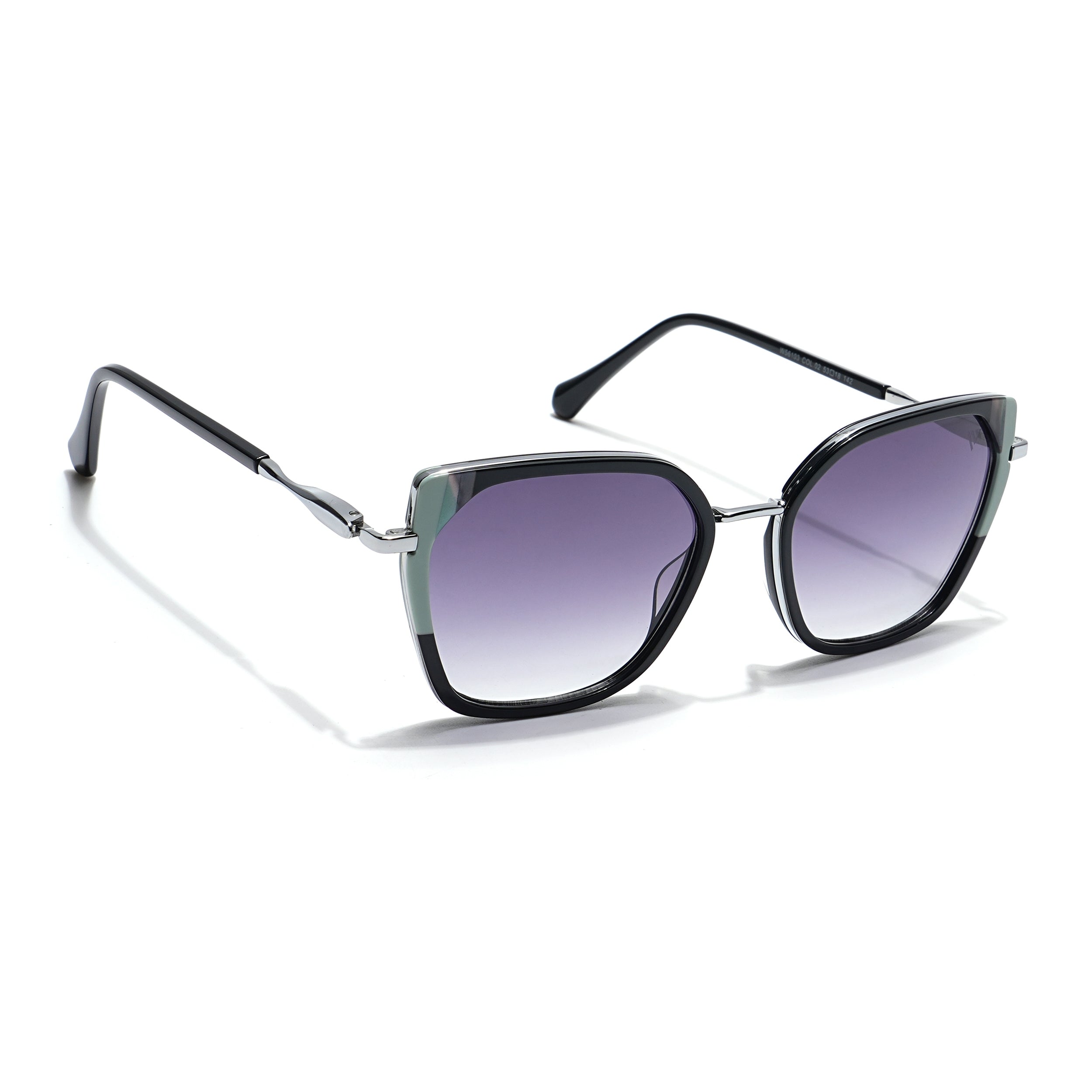 Voyage Select Cateye Sunglasses (Grey & Clear Lens | Black & Silver Frame - SLMG6105)