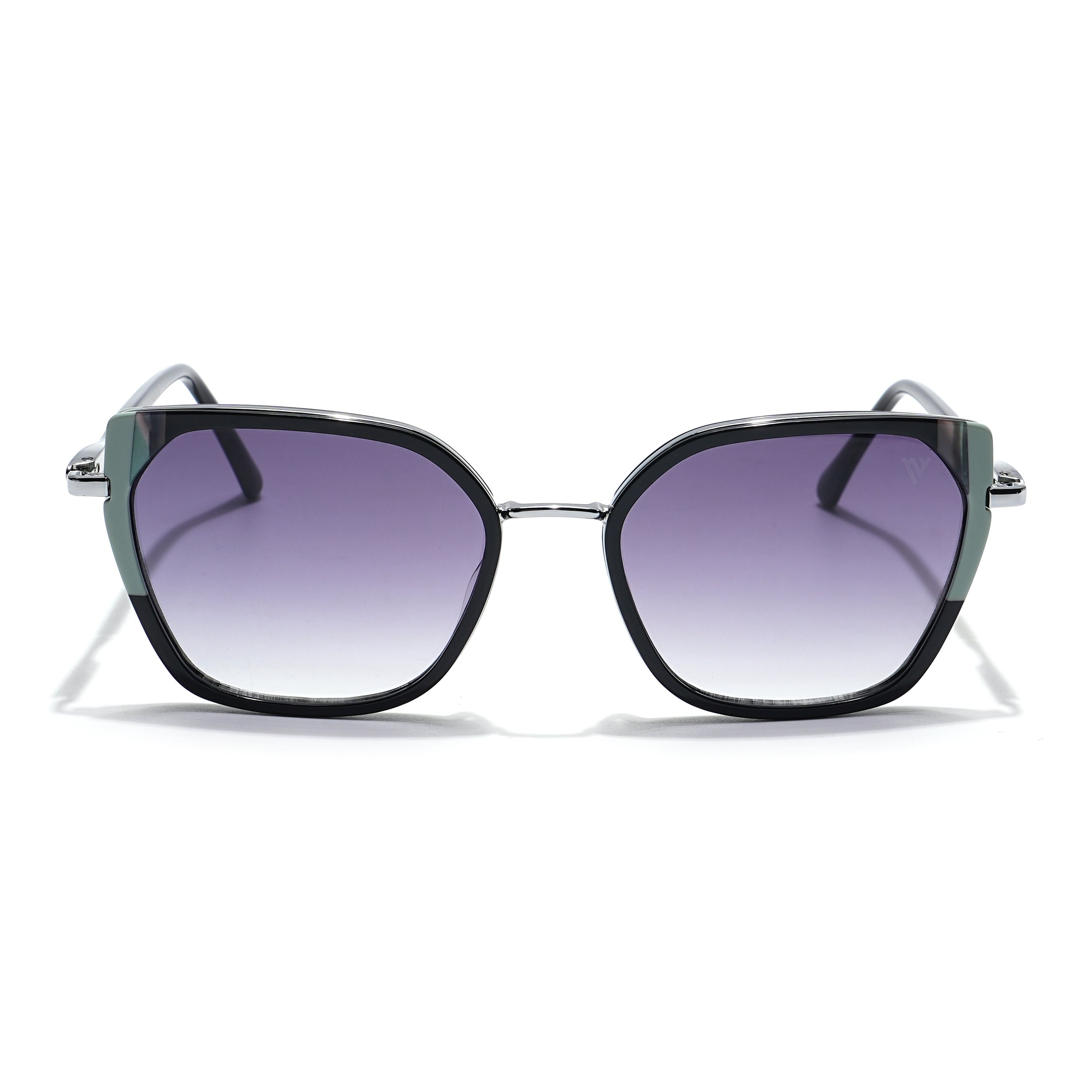 Voyage Select Cateye Sunglasses (Grey & Clear Lens | Black & Silver Frame - SLMG6105)