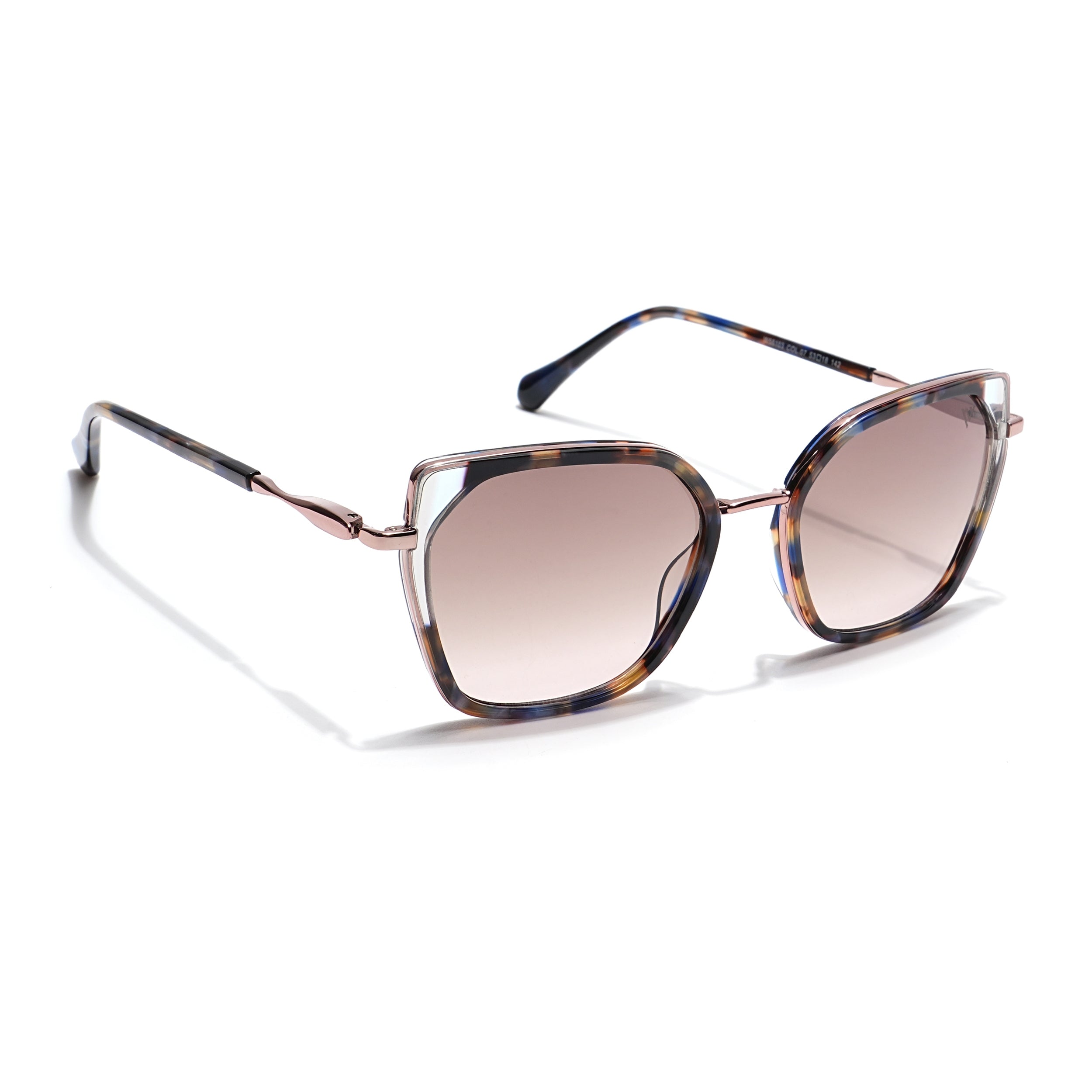 Voyage Select Cateye Sunglasses (Light Brown & Clear Lens | Demi Brown & Rose Golden Frame - SLMG6107)