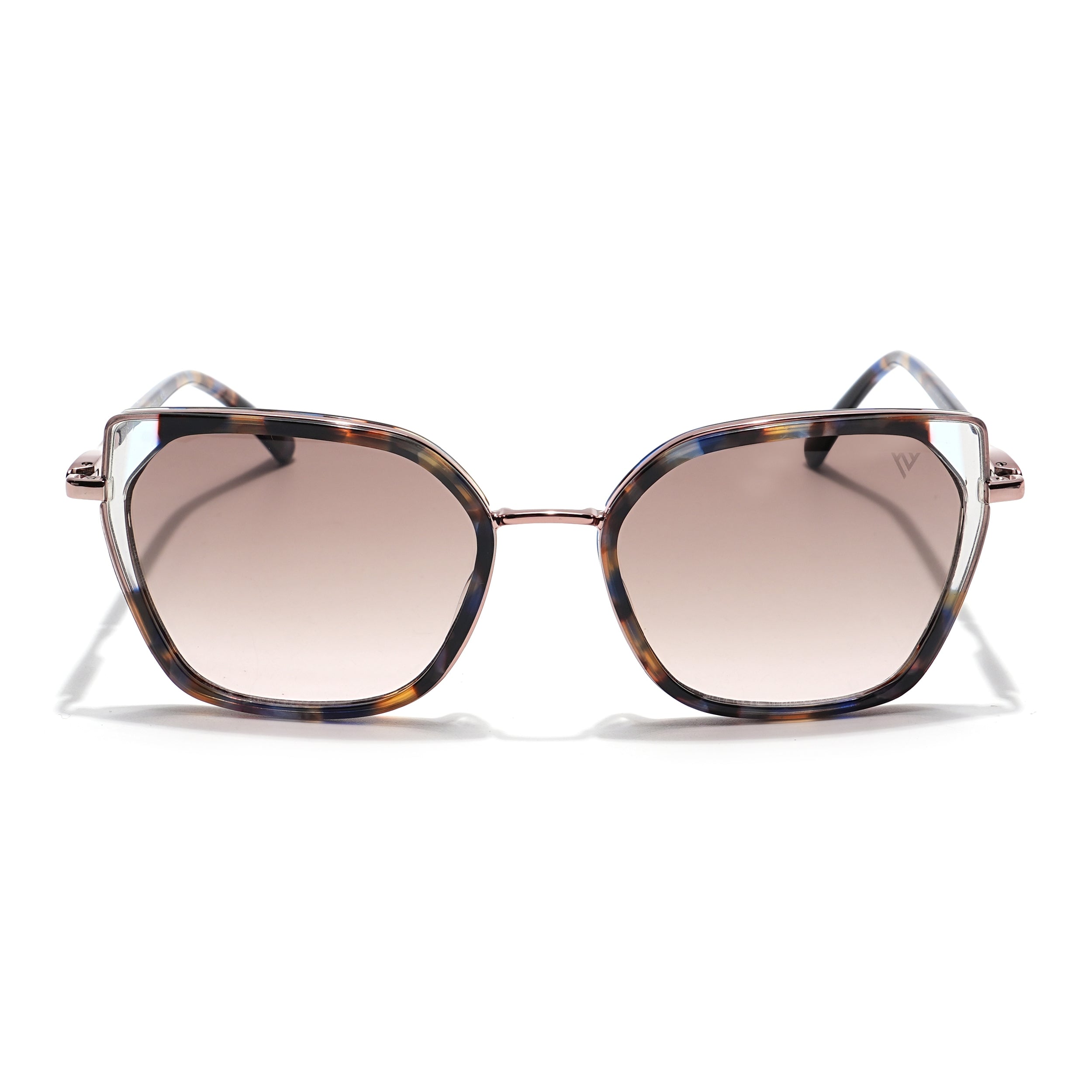 Voyage Select Cateye Sunglasses (Light Brown & Clear Lens | Demi Brown & Rose Golden Frame - SLMG6107)