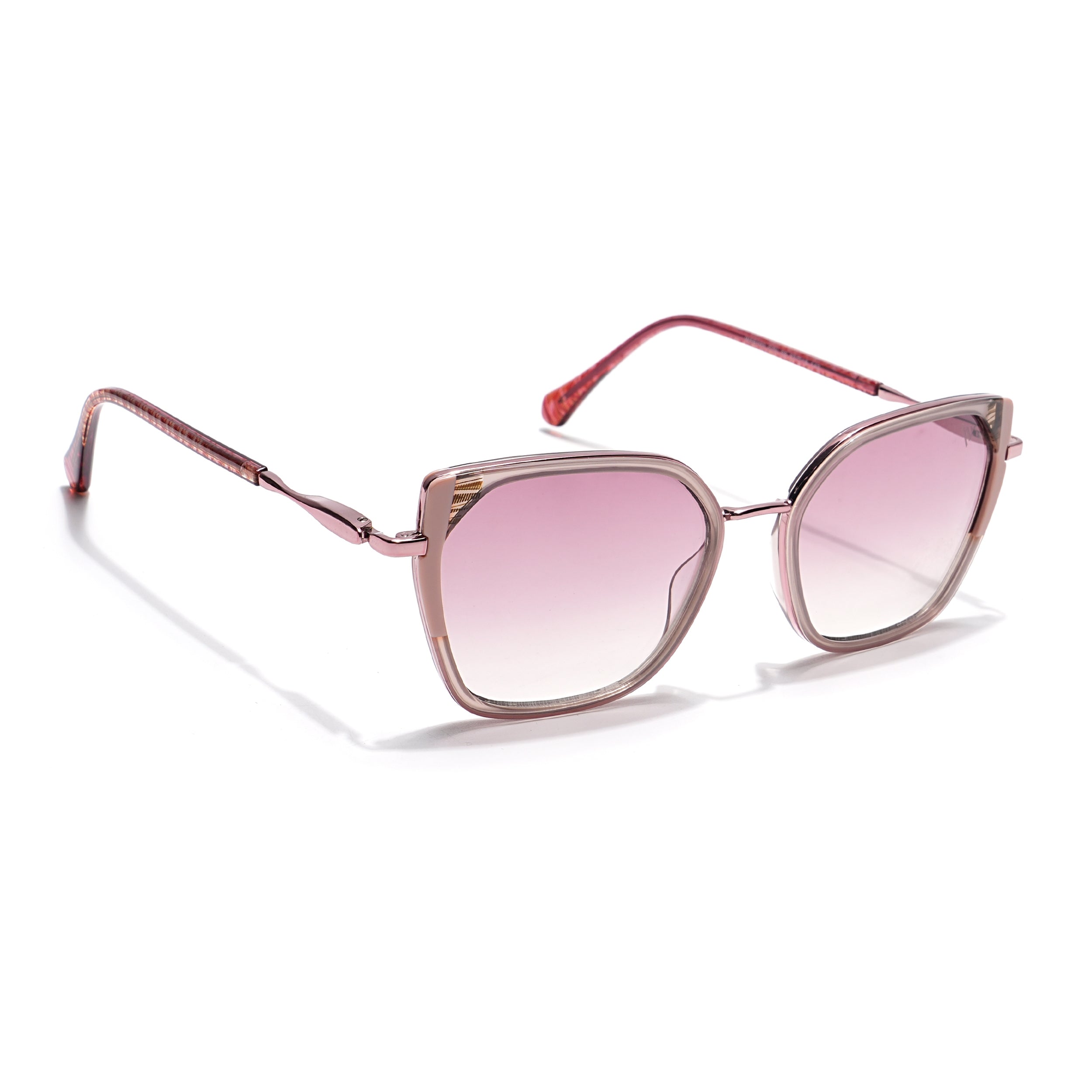 Voyage Select Cateye Sunglasses (Light Brown & Clear Lens | Peech & Rose Golden Frame - SLMG6108)