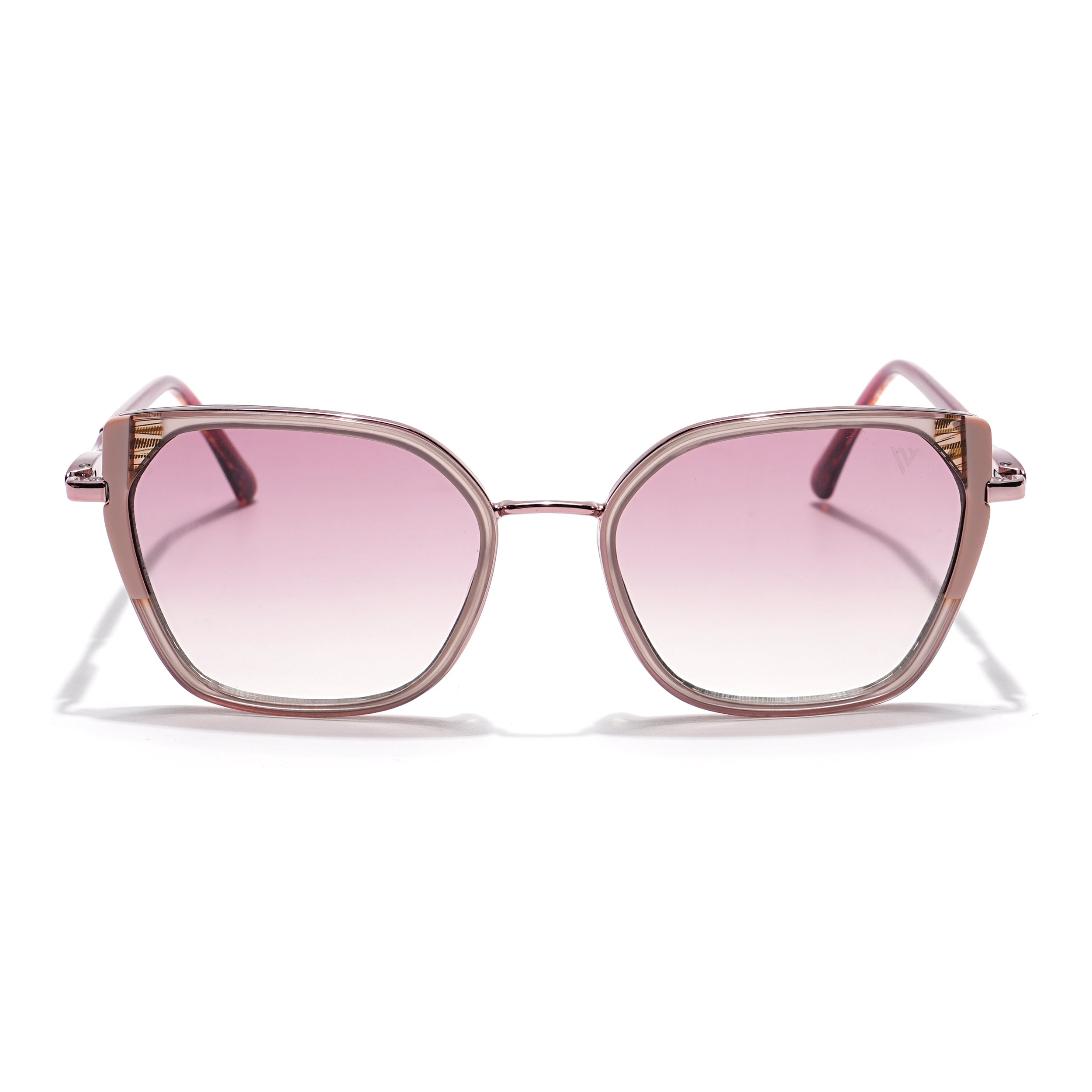 Voyage Select Cateye Sunglasses (Light Brown & Clear Lens | Peech & Rose Golden Frame - SLMG6108)