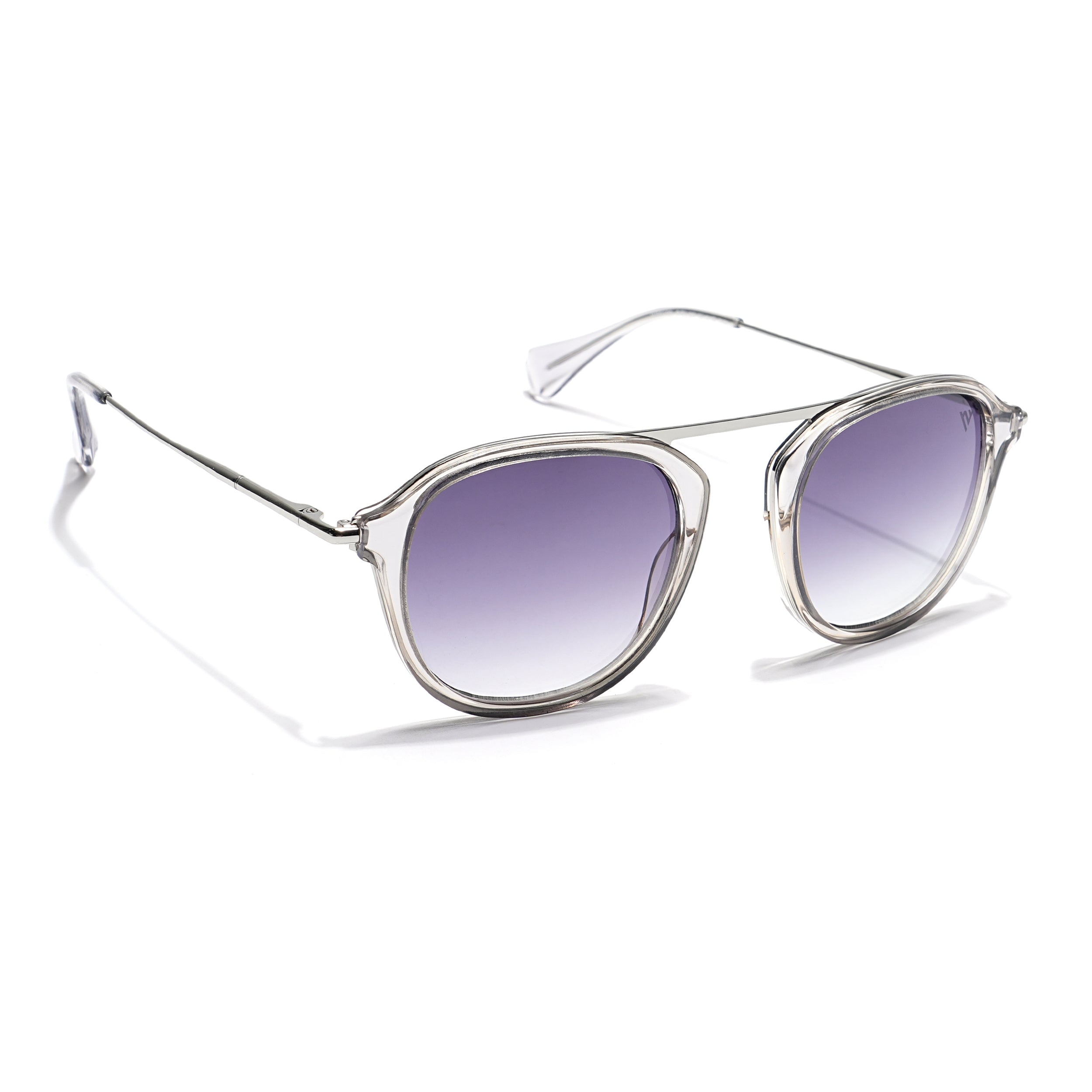 Voyage Select Wayfarer Sunglasses (Grey & Clear Lens | Transparent Grey Frame - SLMG6116)