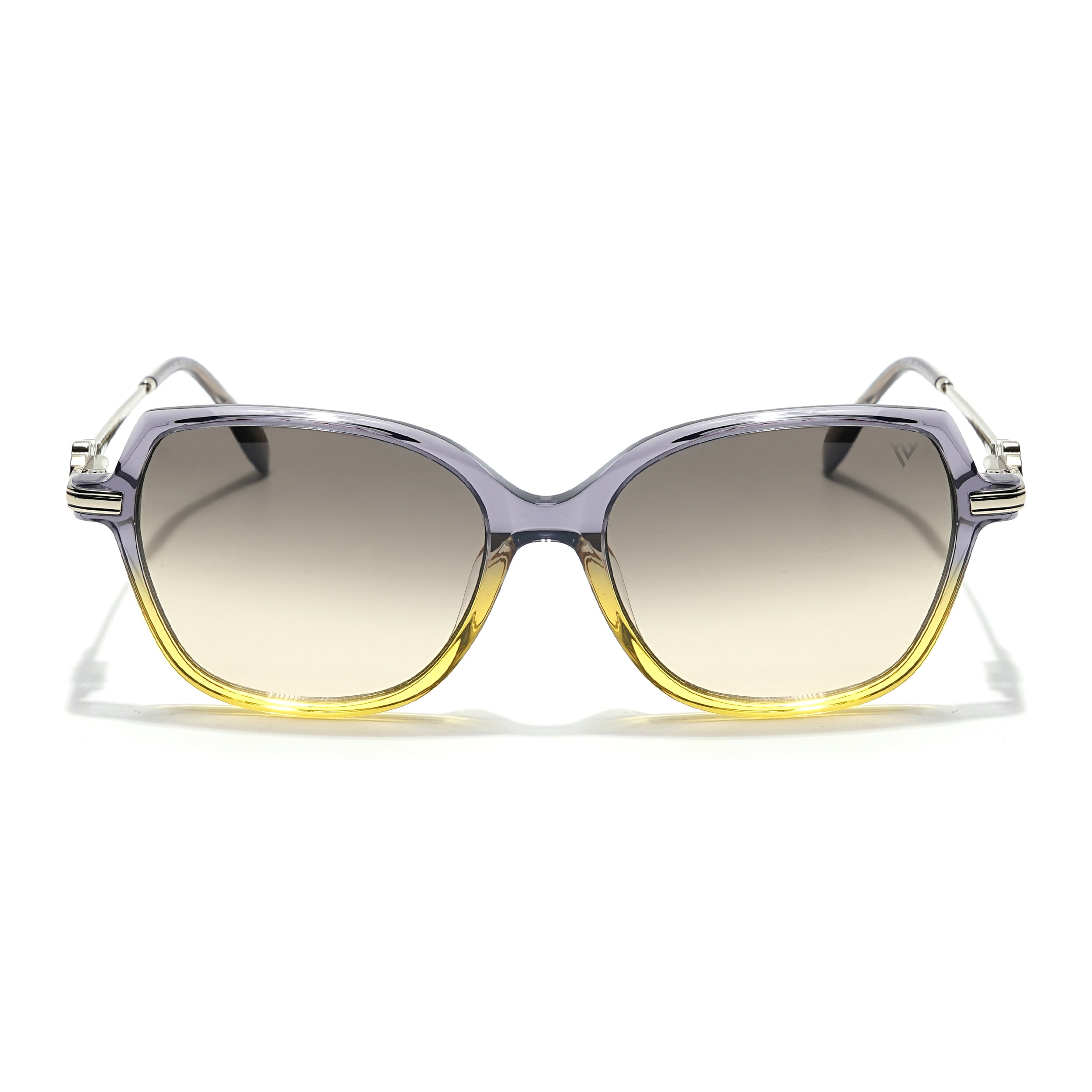 Voyage Select Square Sunglasses (Grey & Clear Lens | Grey & Yellow Frame - SLMG6111)