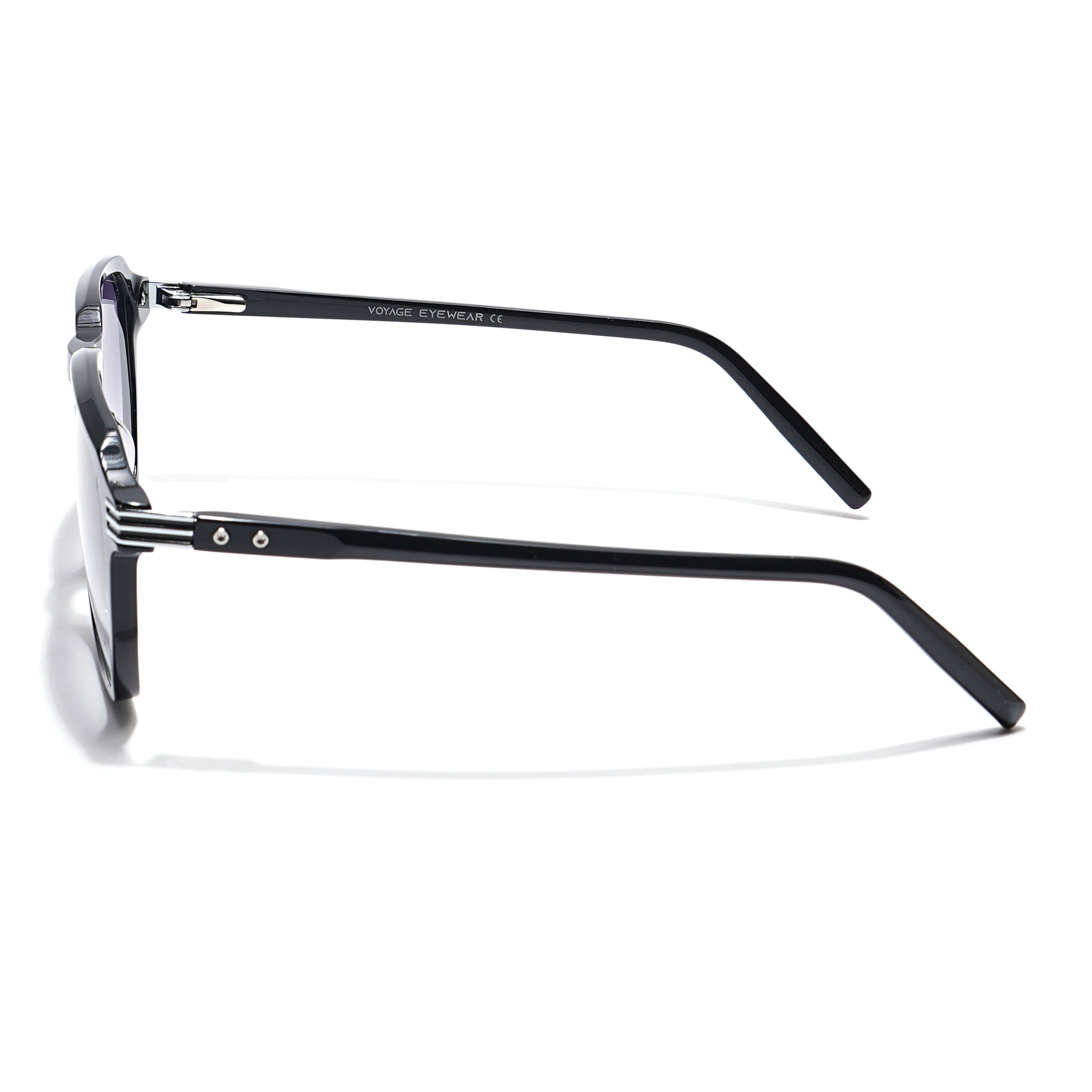 Voyage Select Square Sunglasses (Grey & Clear Lens | Black Frame - SLMG6121)