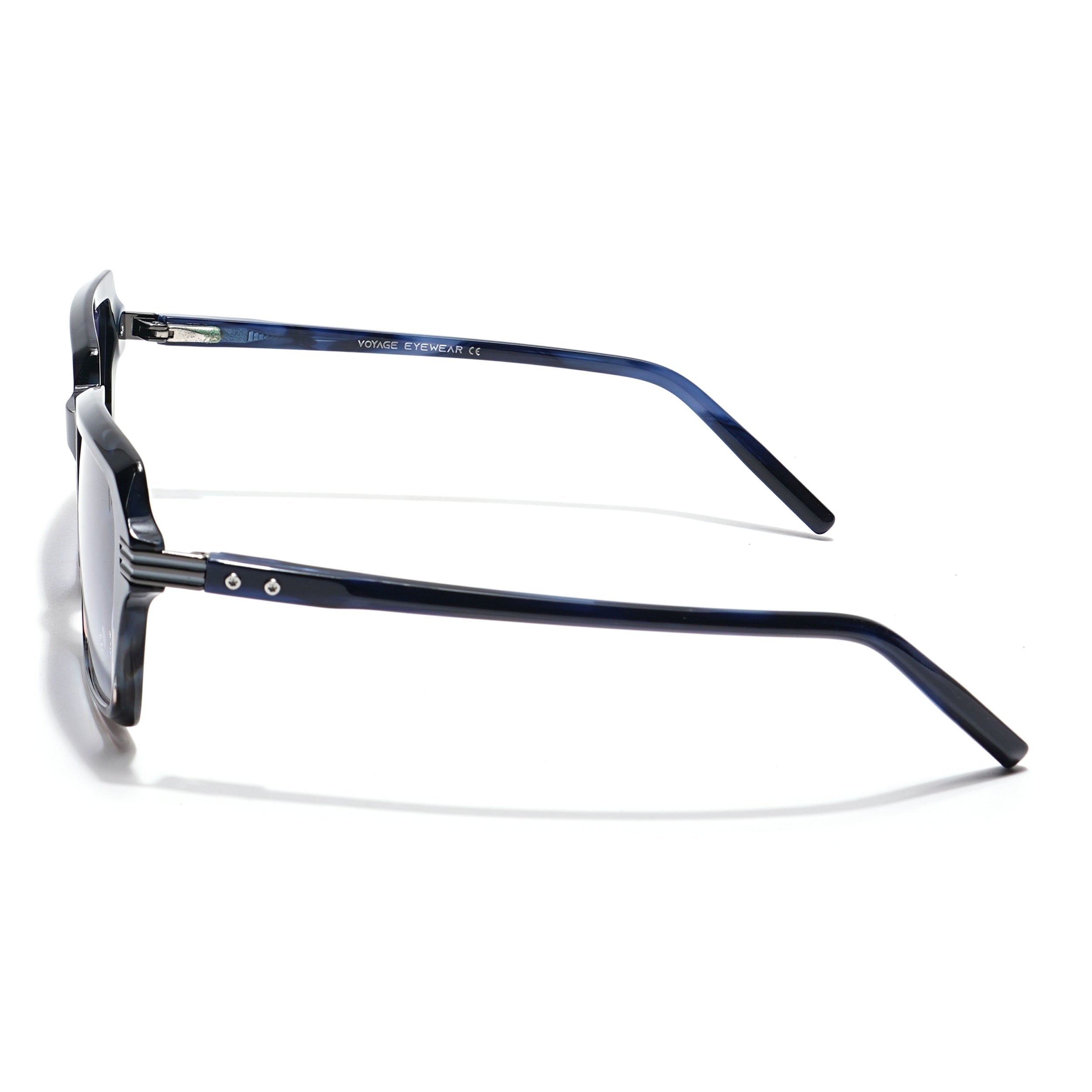 Voyage Select Rectangle Sunglasses (Grey & Clear Lens | Demi Blue Frame - SLMG6125)