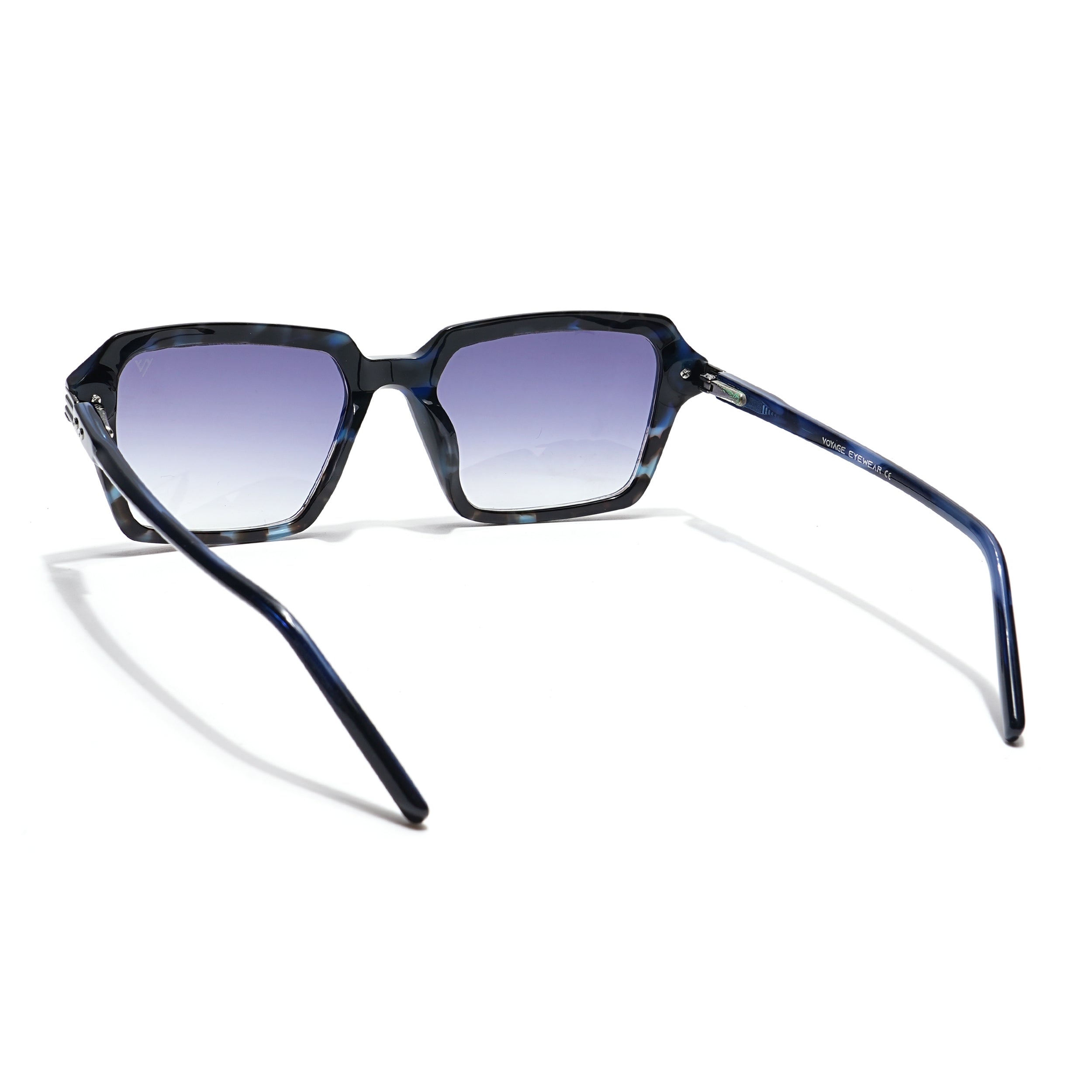 Voyage Select Rectangle Sunglasses (Grey & Clear Lens | Demi Blue Frame - SLMG6125)