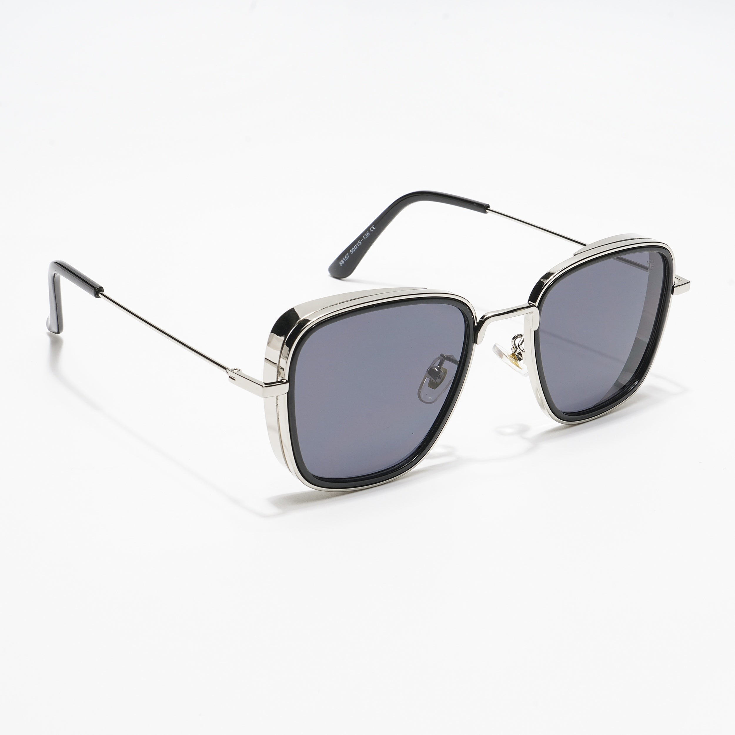 Voyage Black-Silver Retro Square Sunglasses MG2970