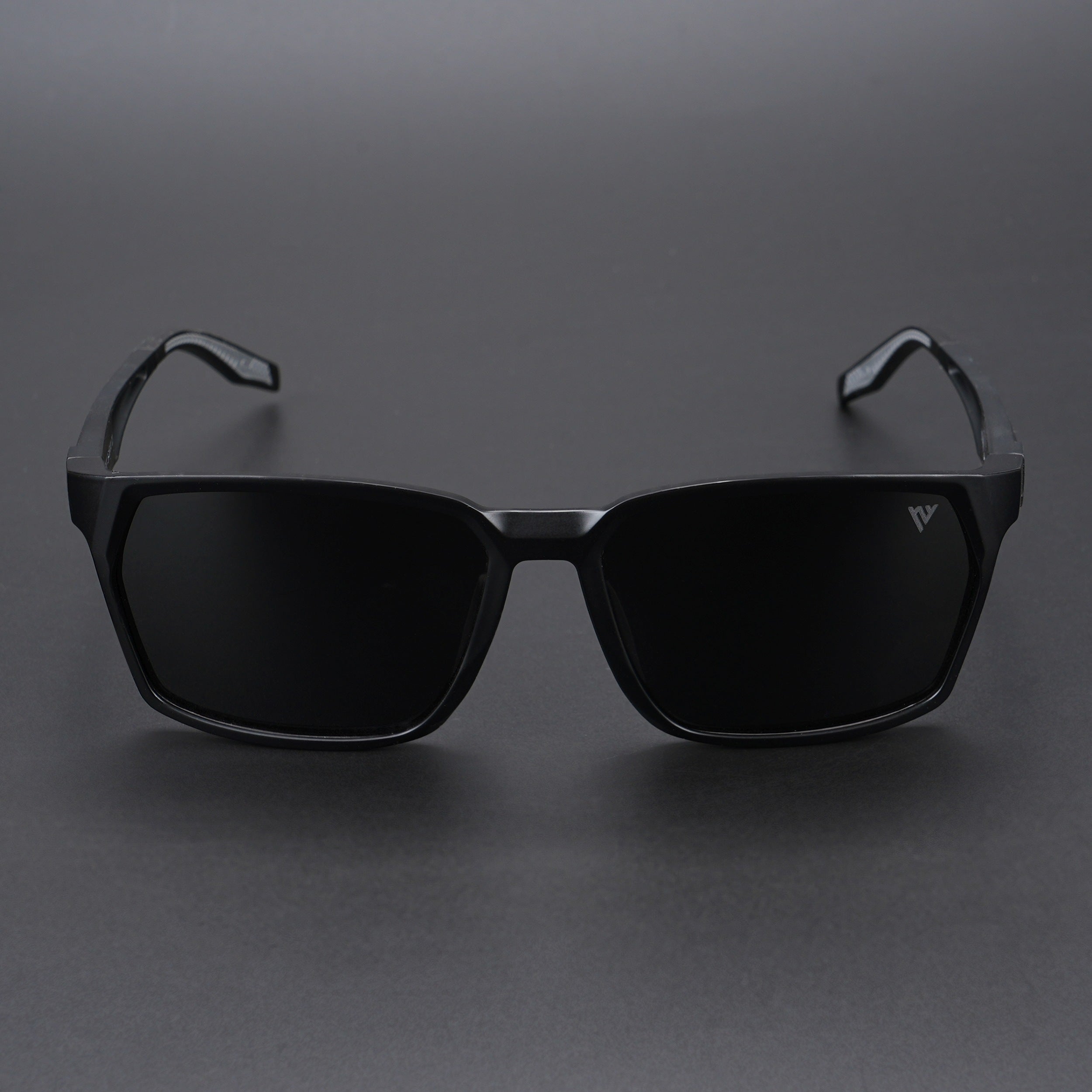 Voyage Wayfarer Polarized Sunglasses for Men & Women (Black Lens | Matt Black & Grey Frame - PMG5283)