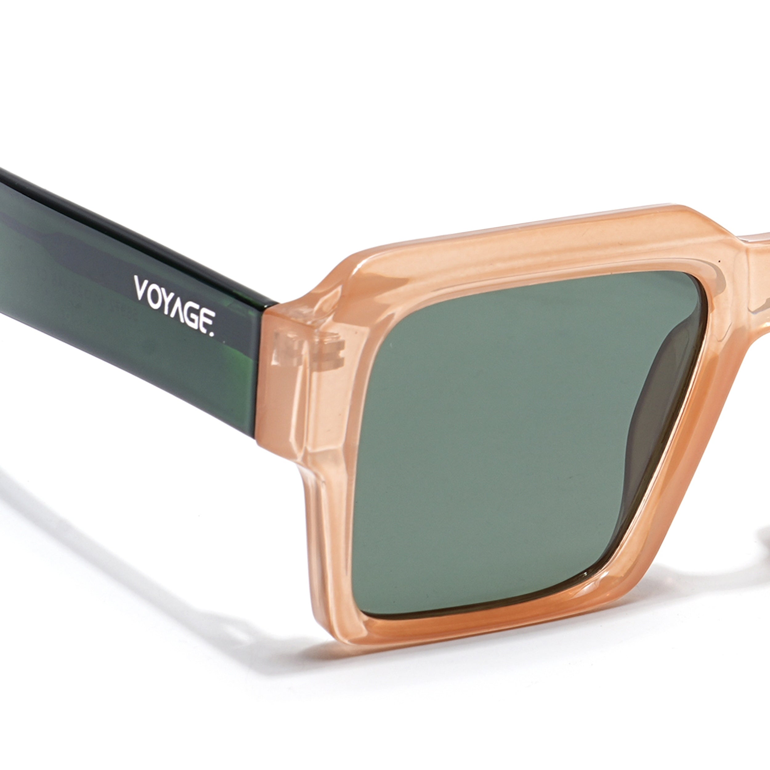 Flux | Wayfarer Polarized Sunglasses (Green Lens | Brown Frame - PMG4928)