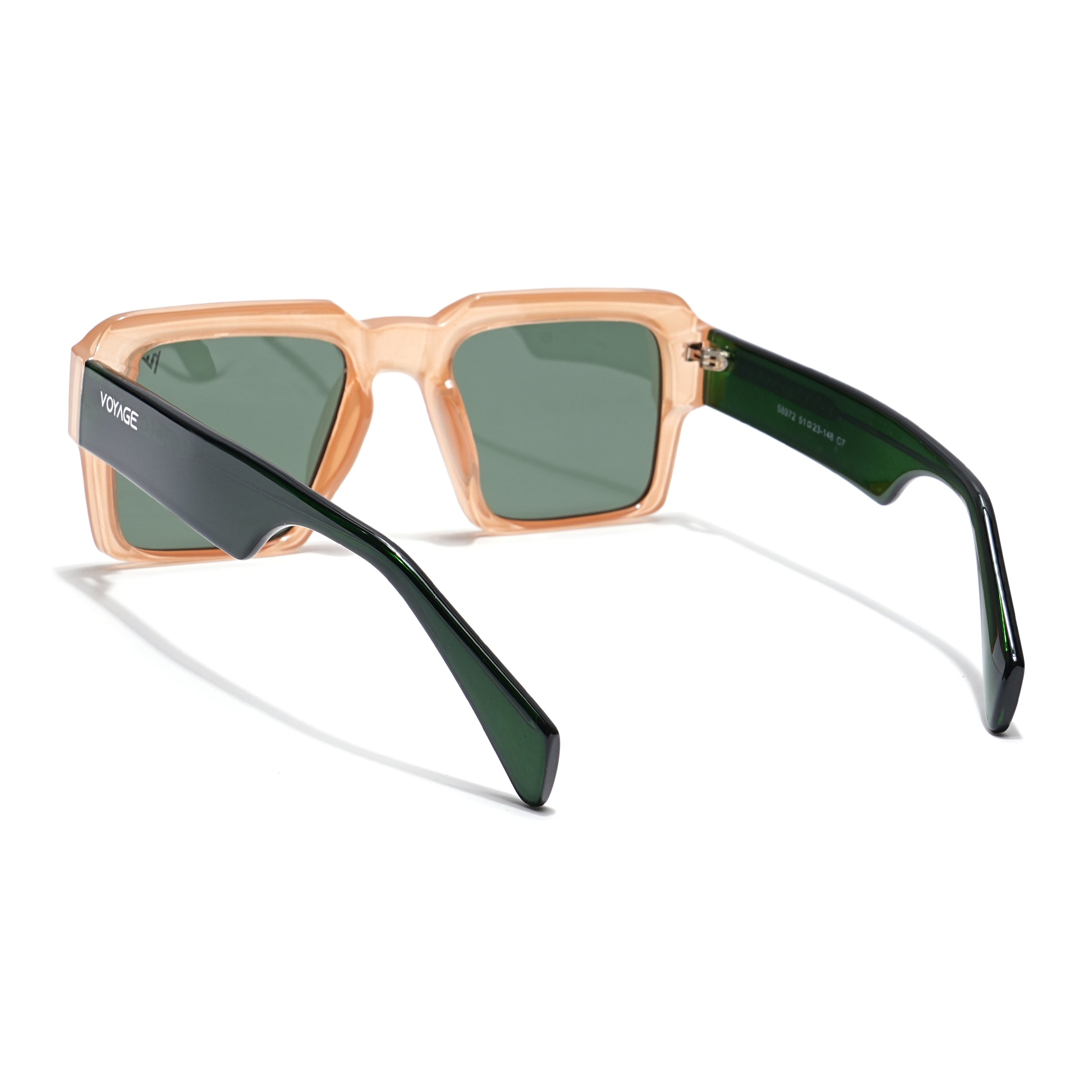 Flux | Wayfarer Polarized Sunglasses (Green Lens | Brown Frame - PMG4928)