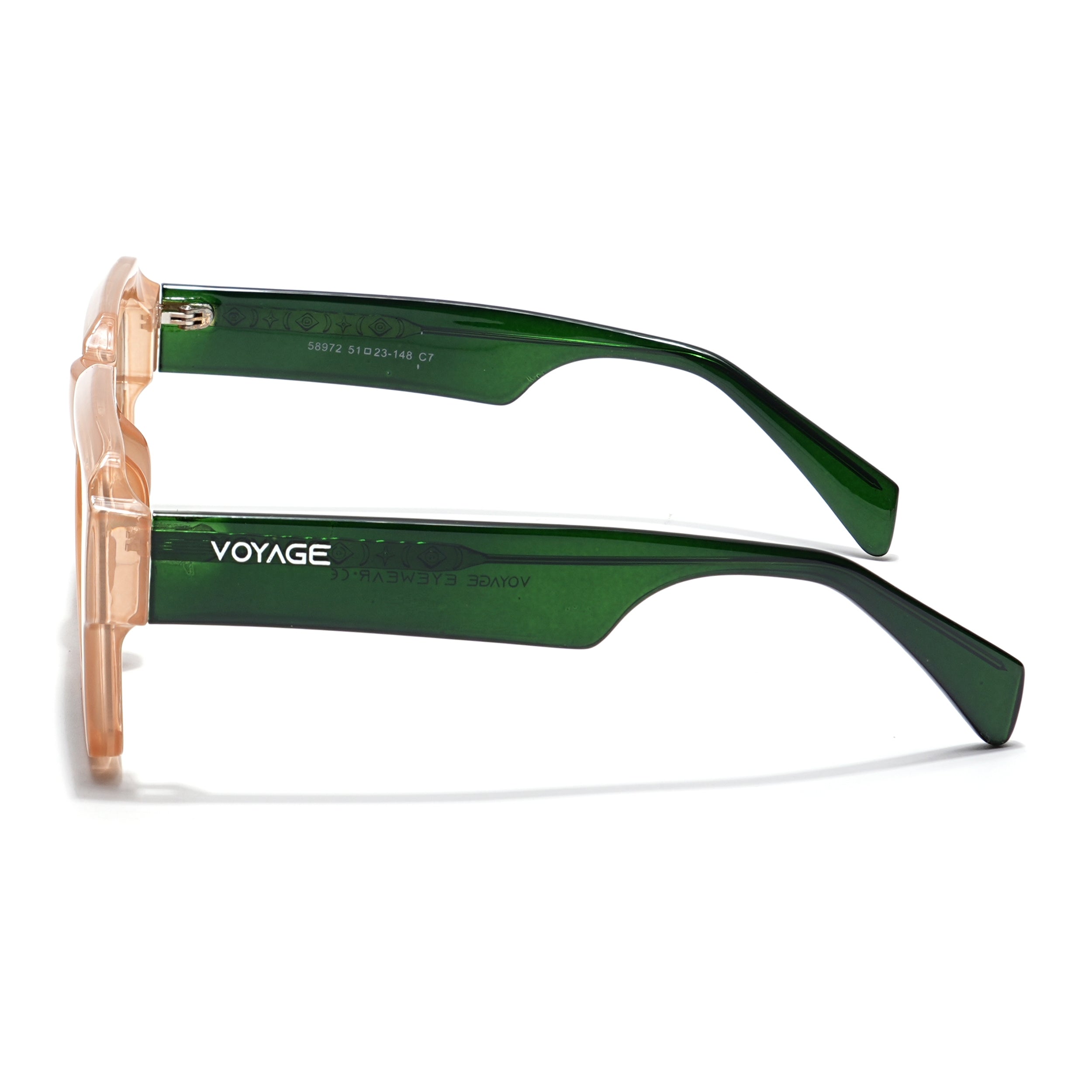 Flux | Wayfarer Polarized Sunglasses (Green Lens | Brown Frame - PMG4928)