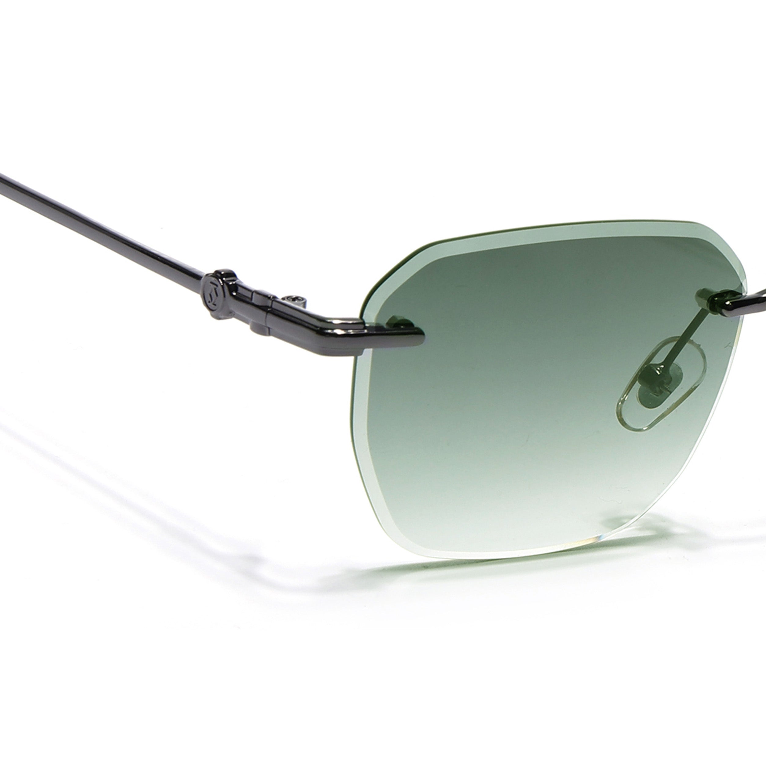 Tiger | Rimless Sunglasses (Green & Clear Lens | Silver Frame - MG6611)