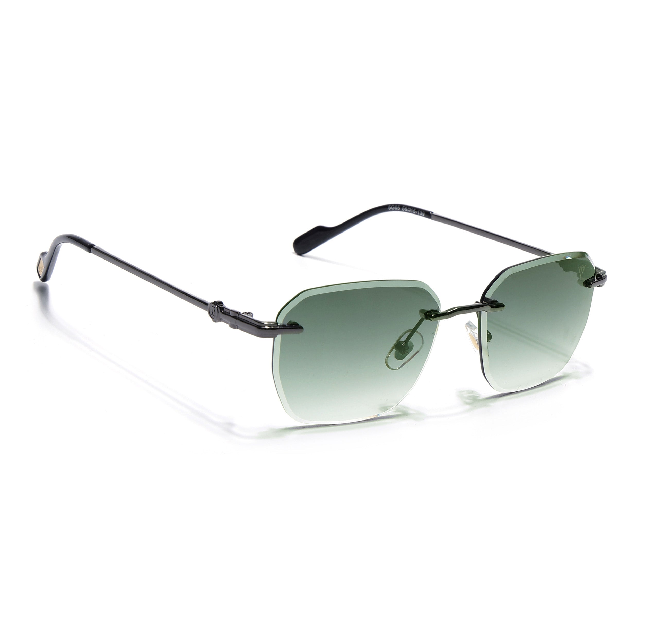 Tiger | Rimless Sunglasses (Green & Clear Lens | Silver Frame - MG6611)