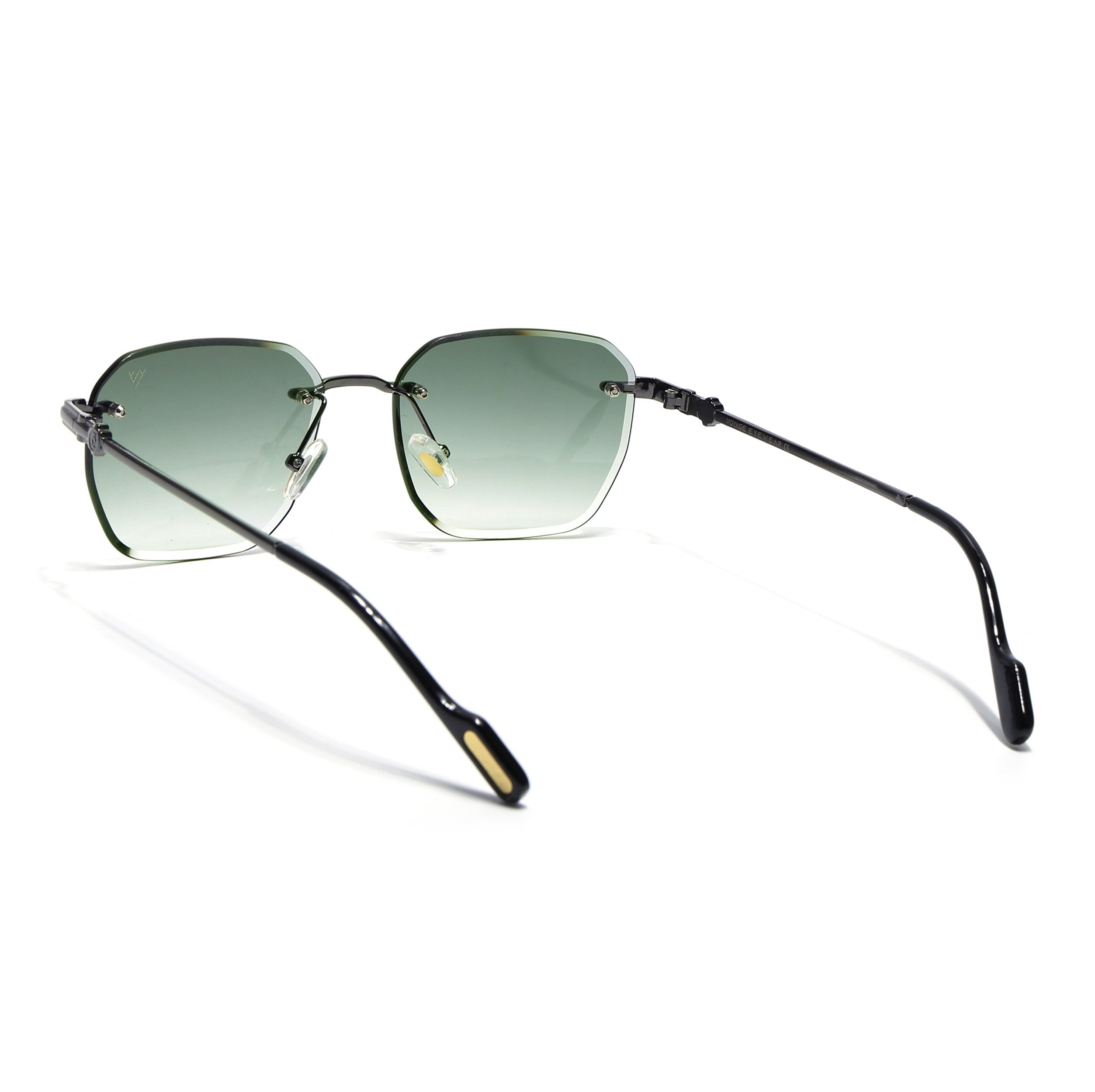 Tiger | Rimless Sunglasses (Green & Clear Lens | Silver Frame - MG6611)