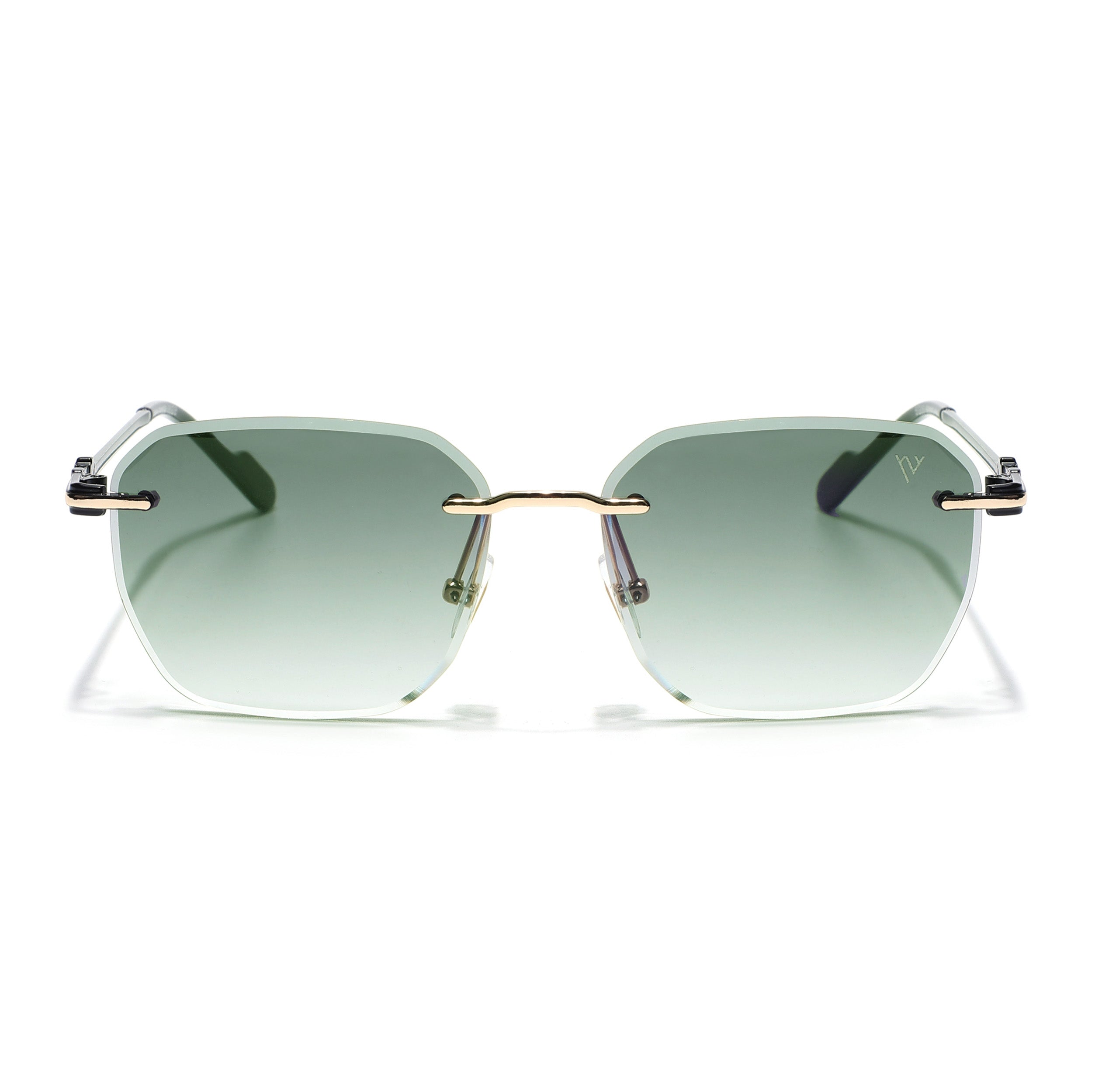 Tiger | Rimless Sunglasses (Grey & Clear Lens | Golden Frame - MG6612)