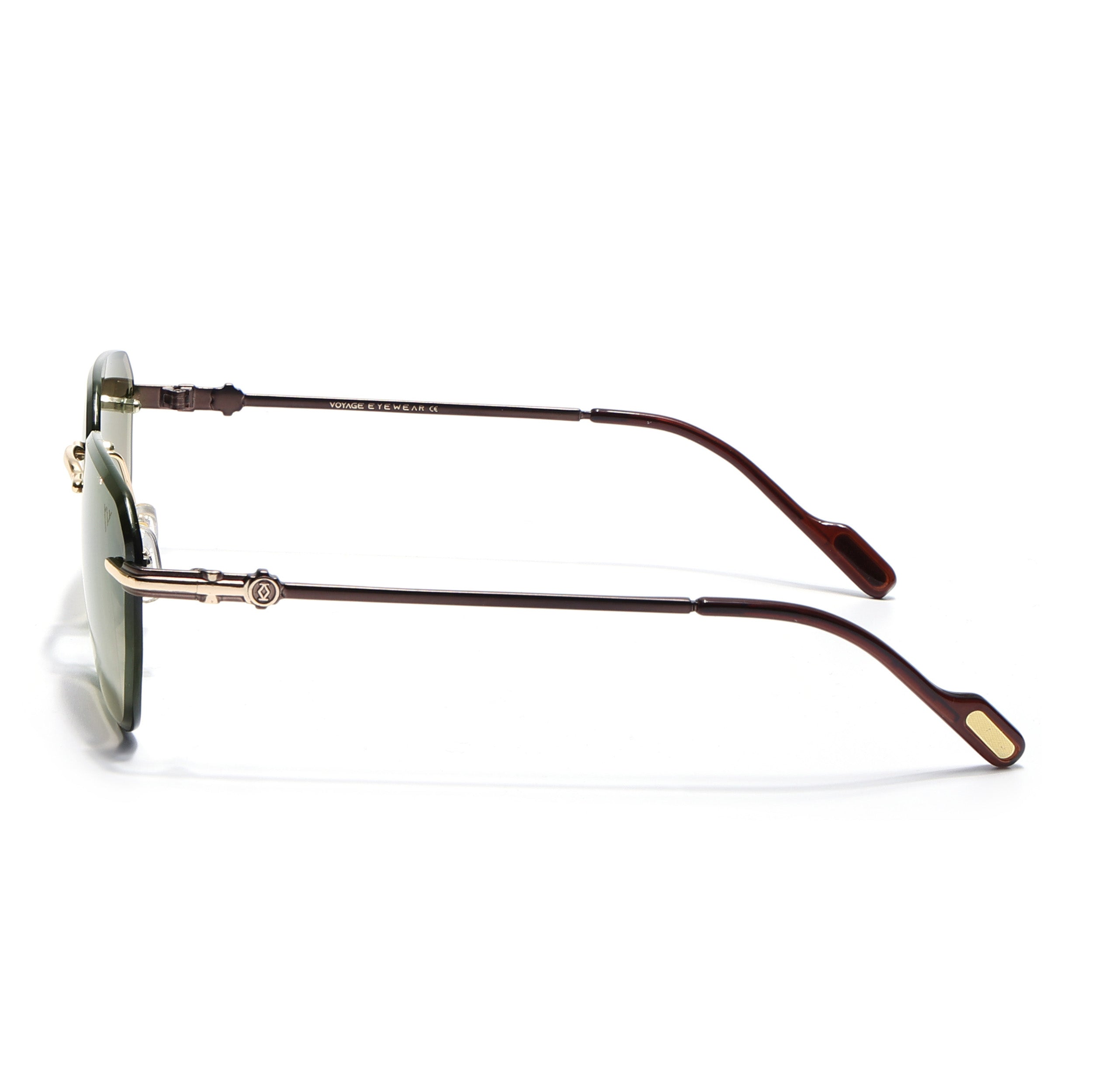 Tiger | Rimless Sunglasses (Olive & Clear Lens | Golden Frame - MG6613)