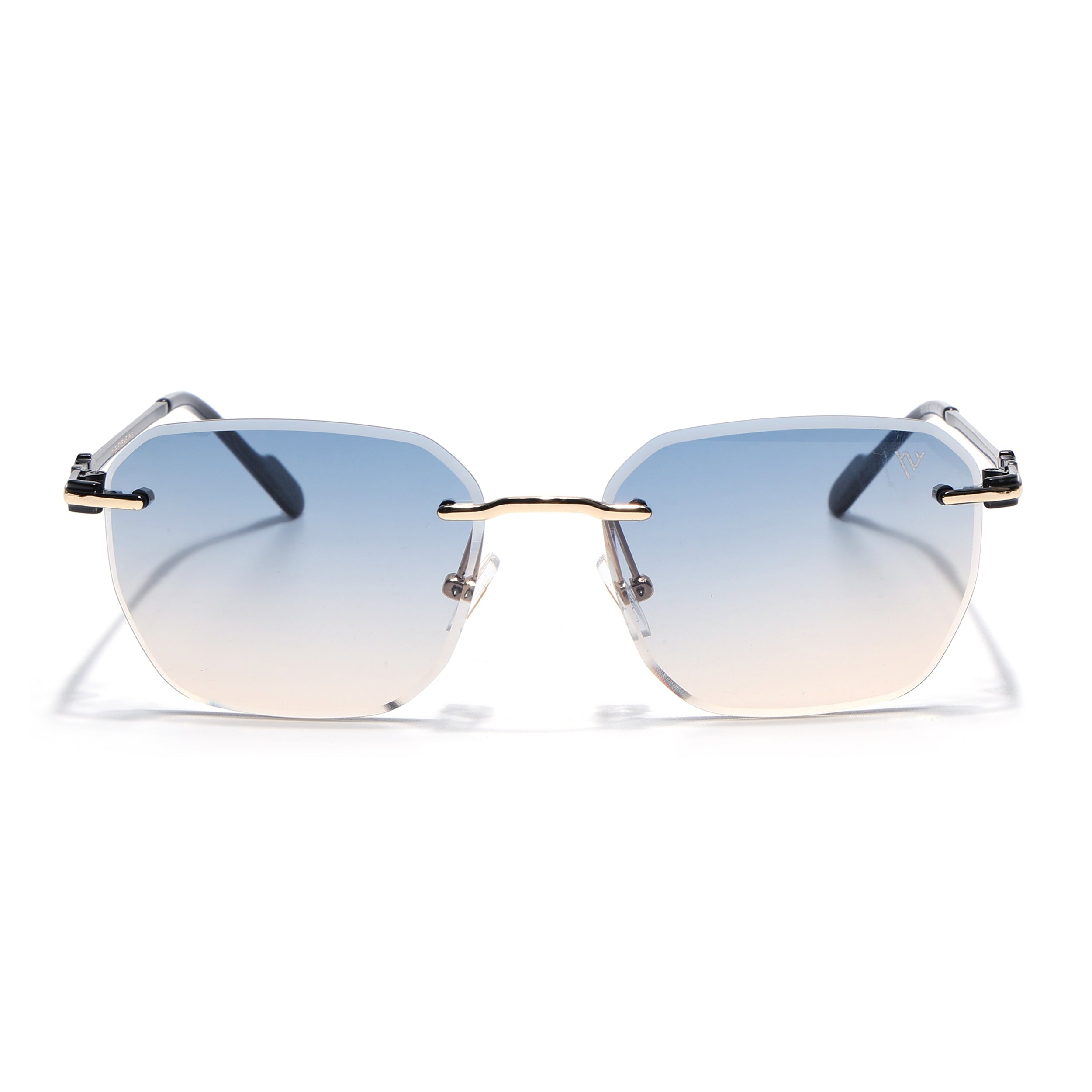 Tiger | Rimless Sunglasses (Grey & Light Brown Lens | Golden Frame - MG6614)