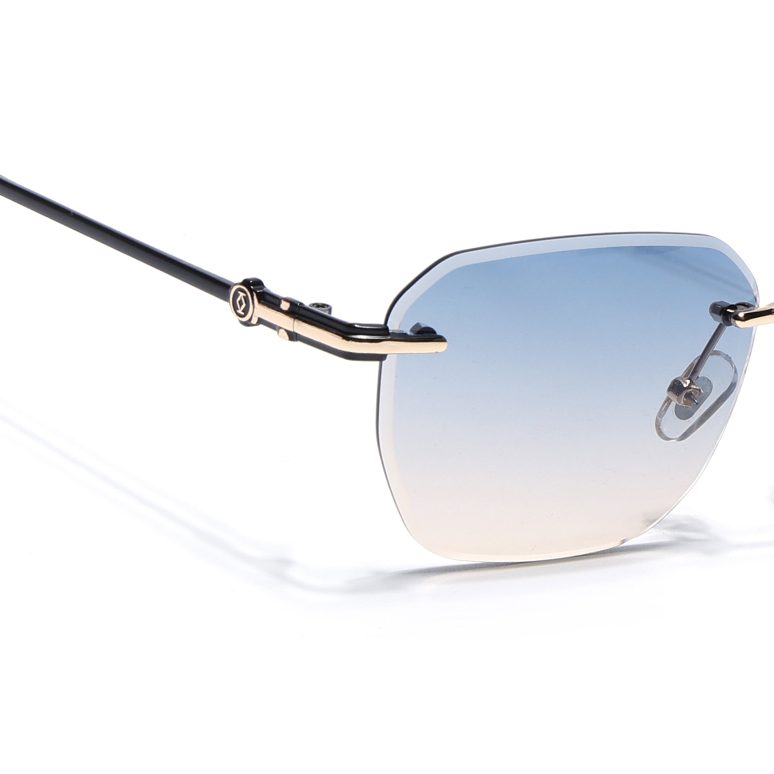 Tiger | Rimless Sunglasses (Grey & Light Brown Lens | Golden Frame - MG6614)