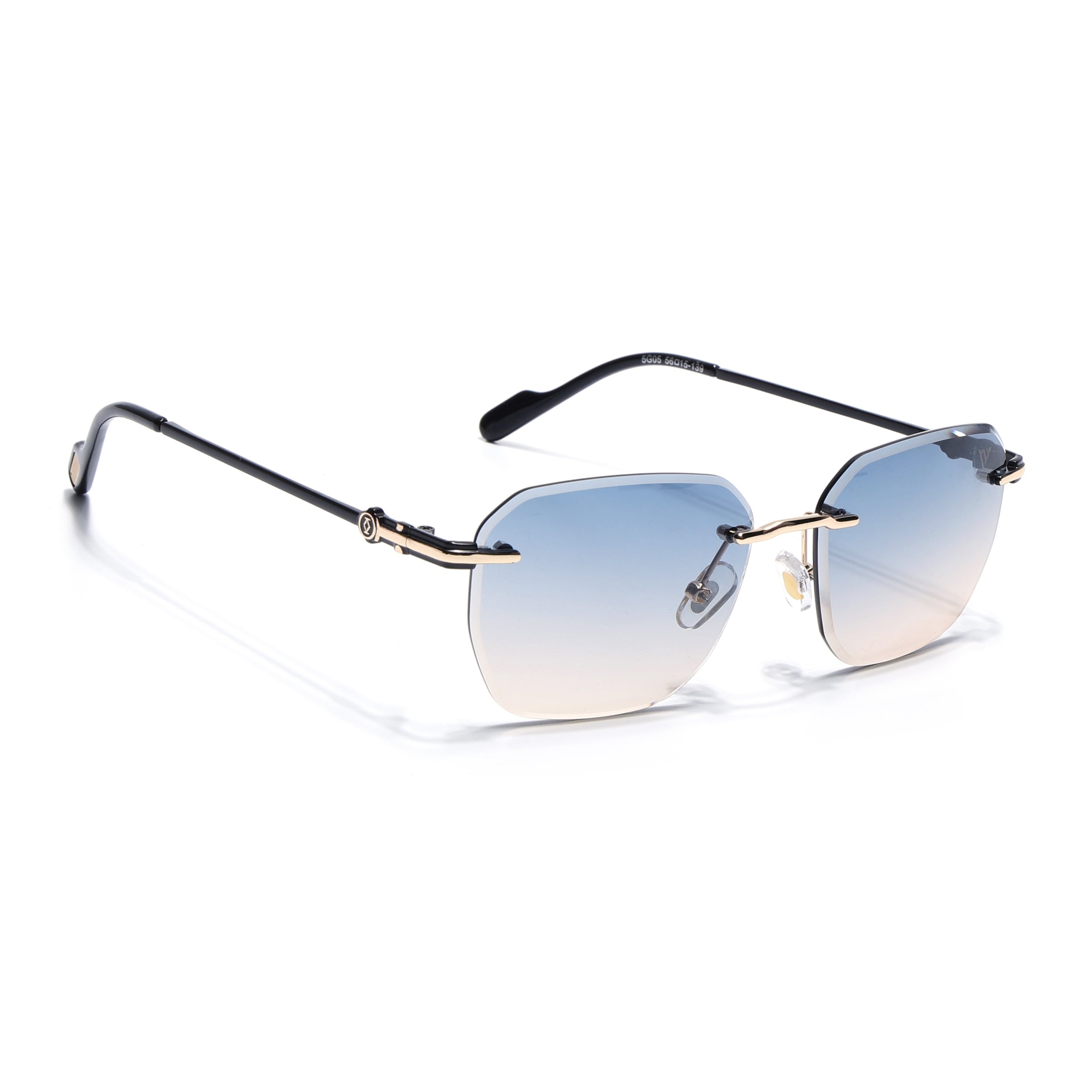 Tiger | Rimless Sunglasses (Grey & Light Brown Lens | Golden Frame - MG6614)