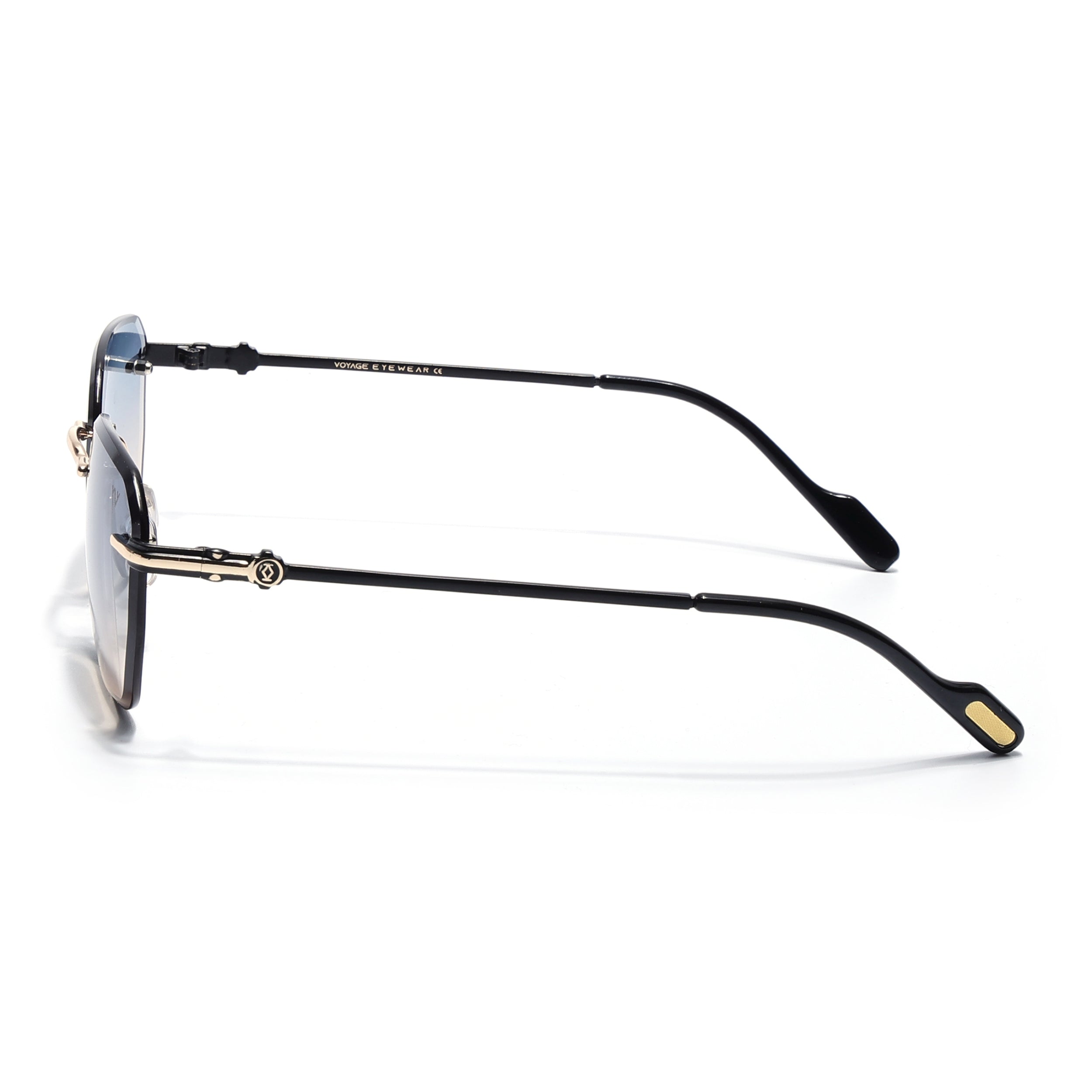 Tiger | Rimless Sunglasses (Grey & Light Brown Lens | Golden Frame - MG6614)