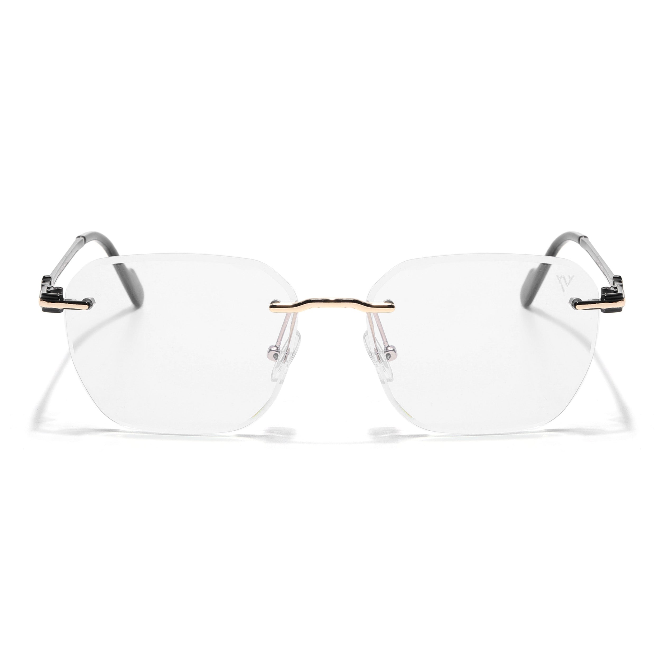 Tiger | Rimless Sunglasses (Clear Lens | Golden Frame - MG6615)